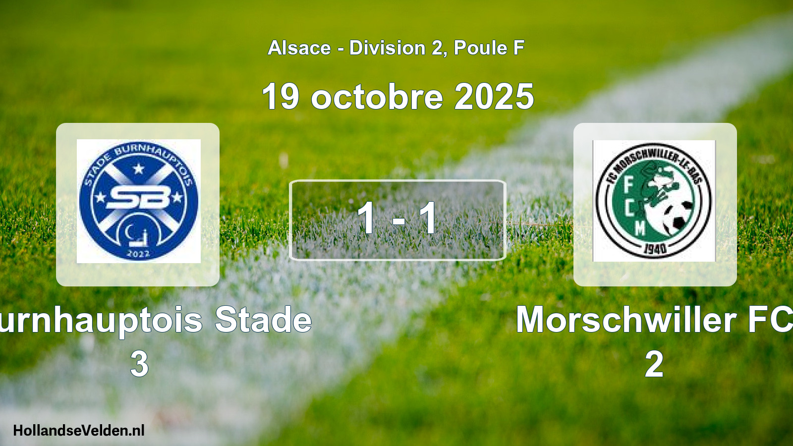Match joué: Burnhauptois Stade 3 - Morschwiller FC 2 1 - 1 (19 octobre 2025)