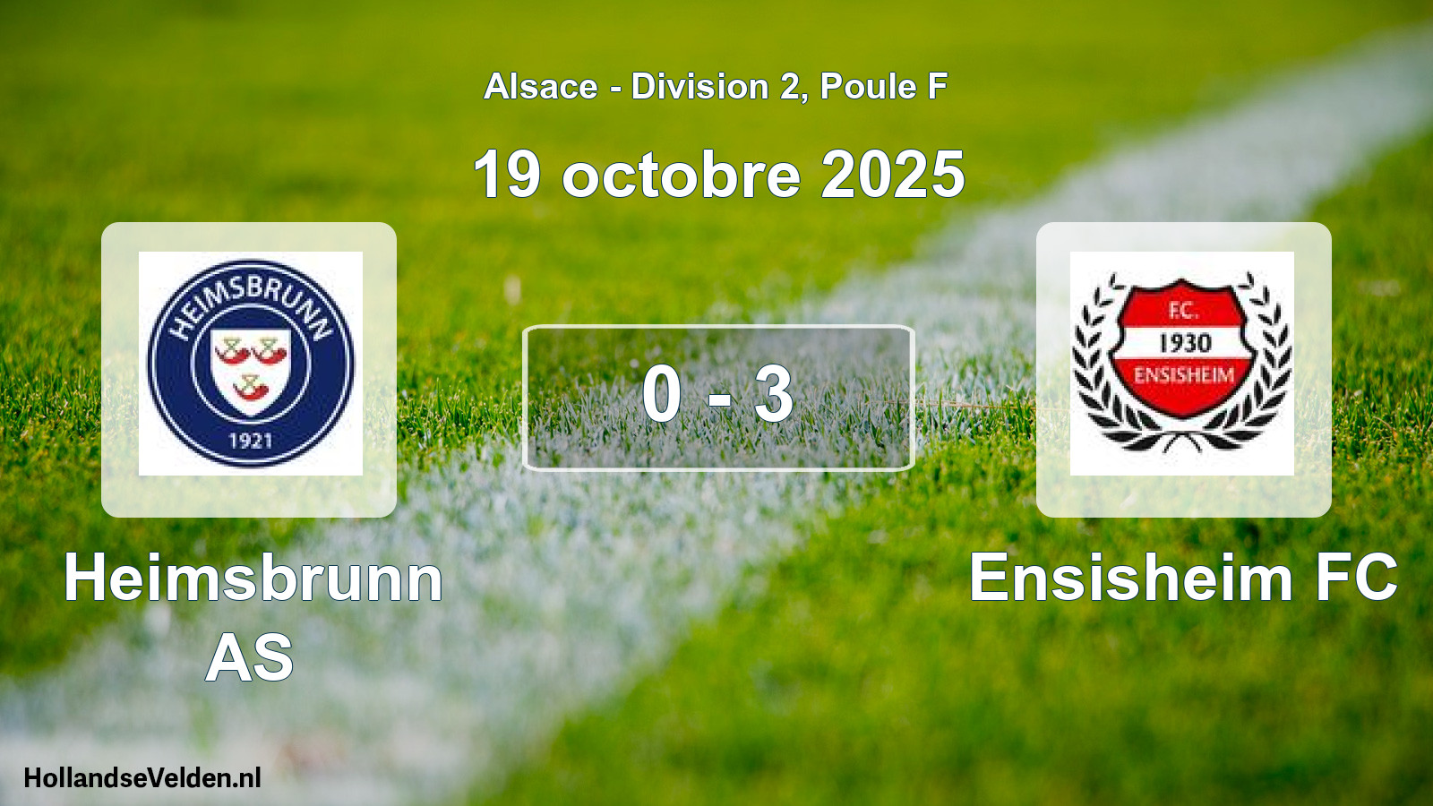 Match joué: Heimsbrunn AS - Ensisheim FC 0 - 3 (19 octobre 2025)