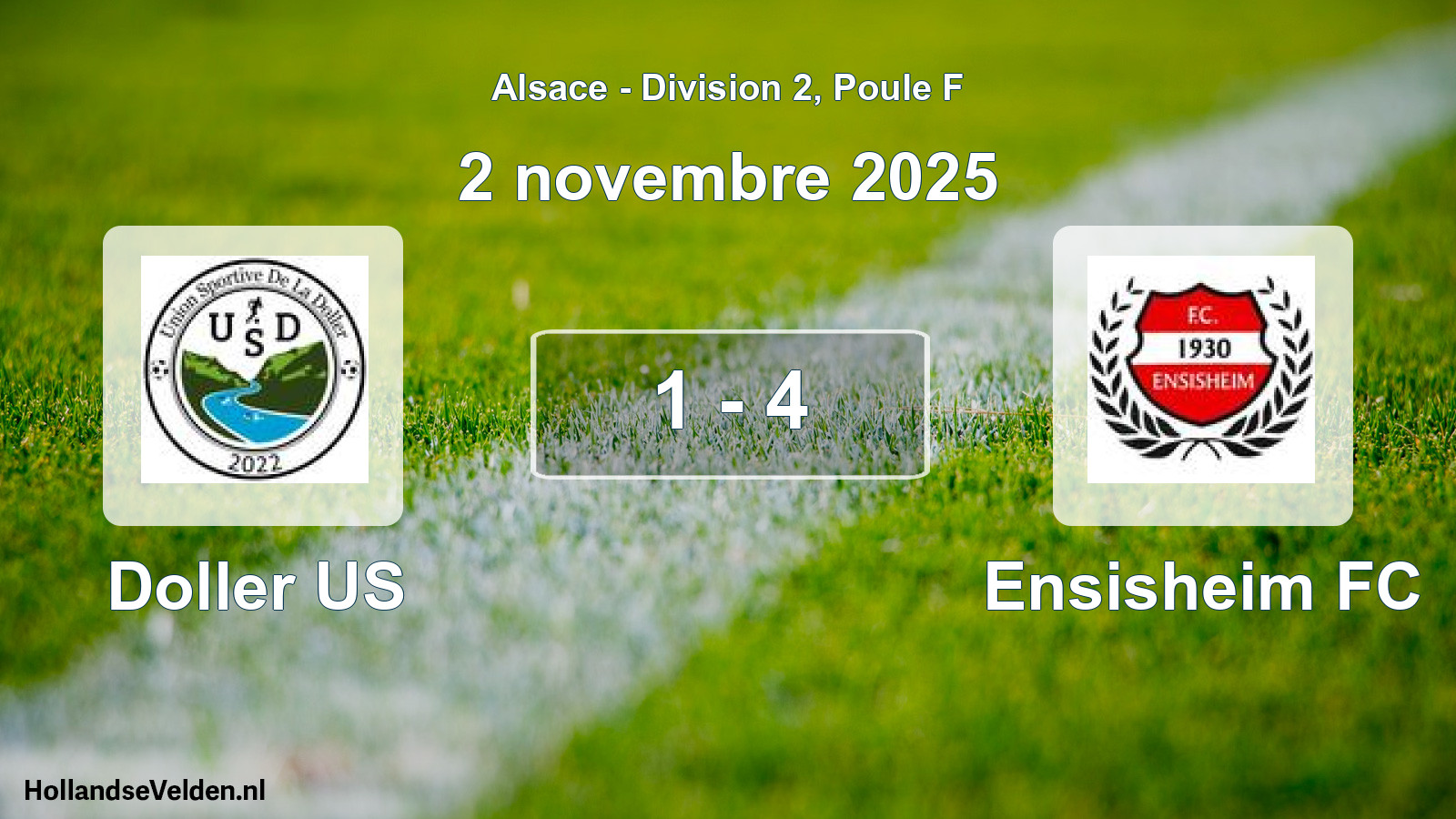 Match joué: Doller US - Ensisheim FC 1 - 4 (2 novembre 2025)