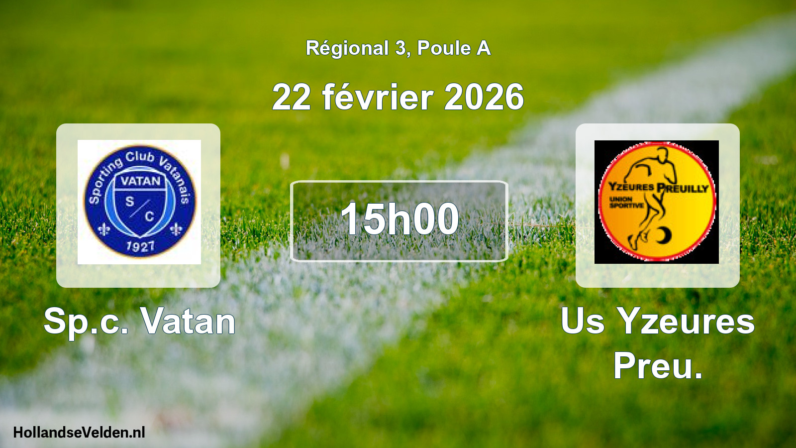 Geplande wedstrijd: Sp.c. Vatan - Us Yzeures Preu. (22 février 2026)