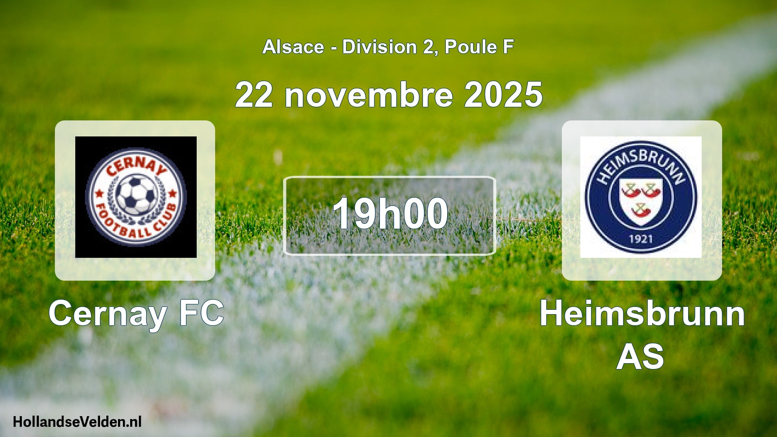 Match programmé: Cernay FC - Heimsbrunn AS (22 novembre 2025)