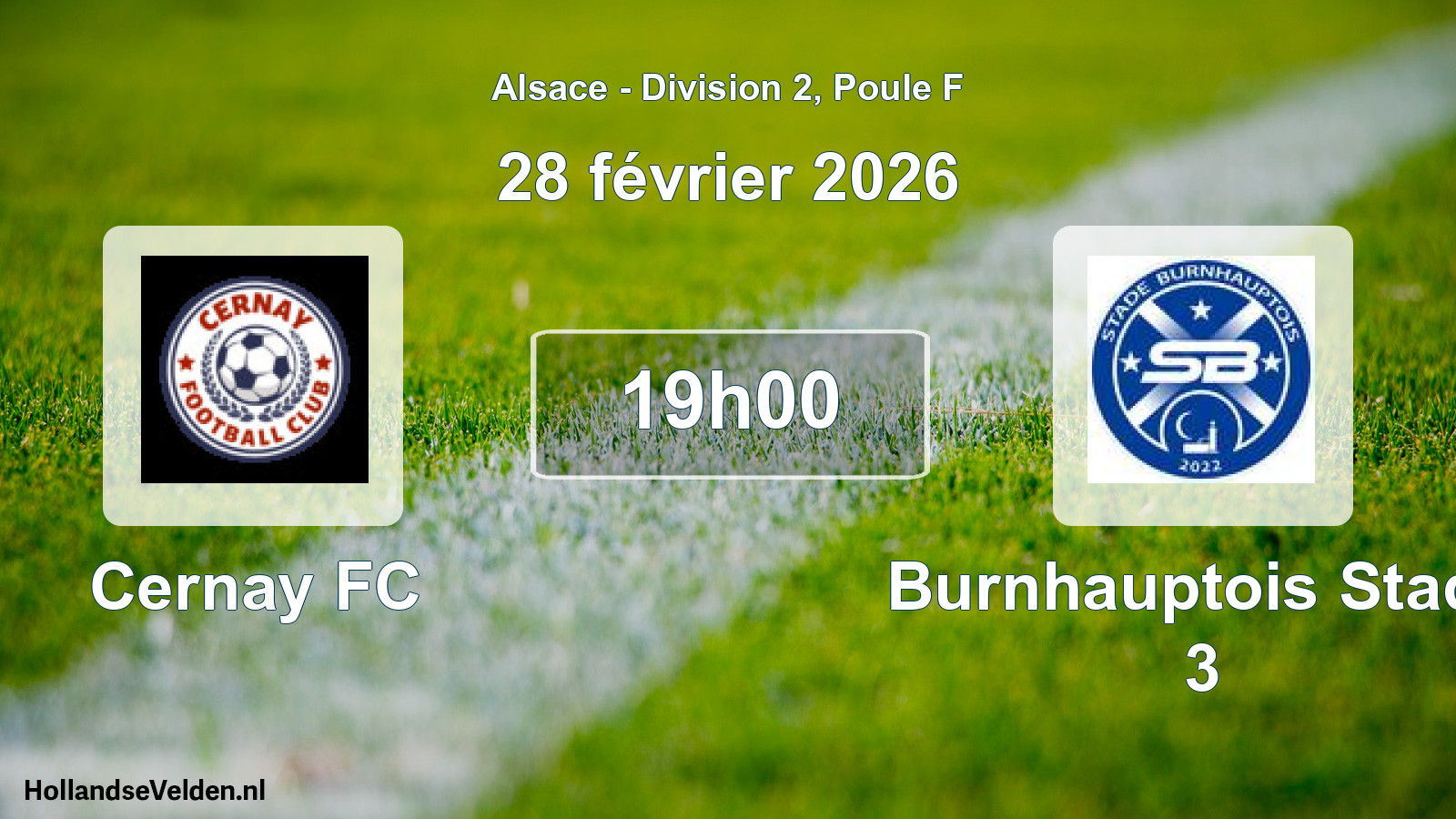 Match programmé: Cernay FC - Burnhauptois Stade 3 (28 février 2026)