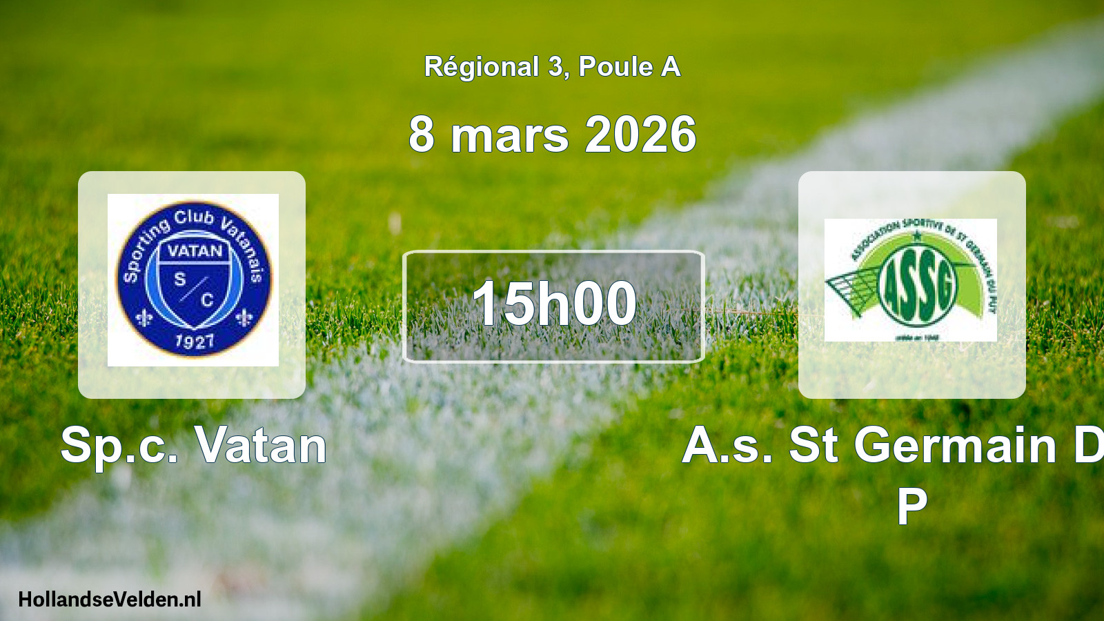 Scheduled Match: Sp.c. Vatan - A.s. St Germain Du P (8 March 2026)