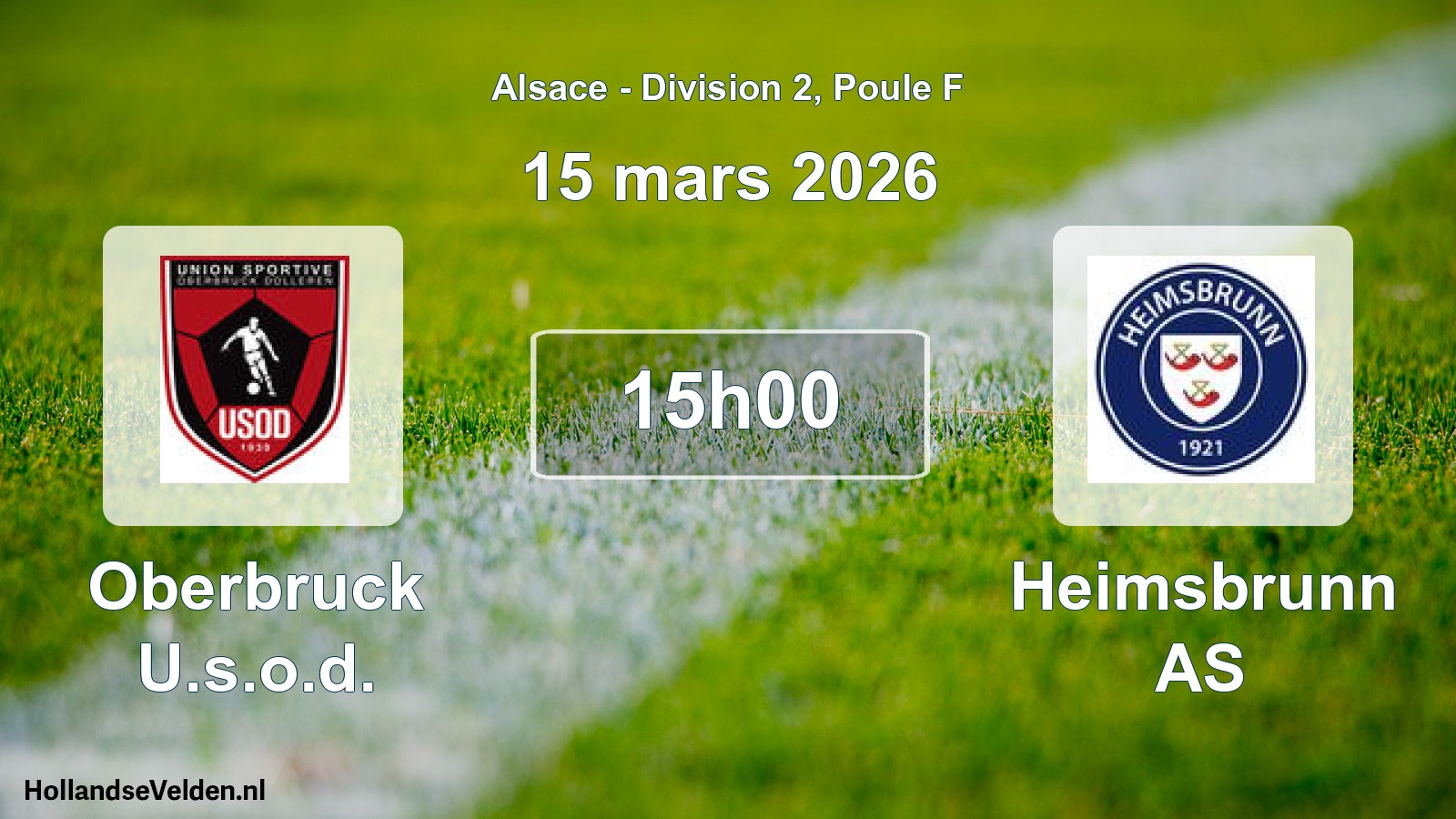 Match programmé: Oberbruck U.s.o.d. - Heimsbrunn AS (15 mars 2026)