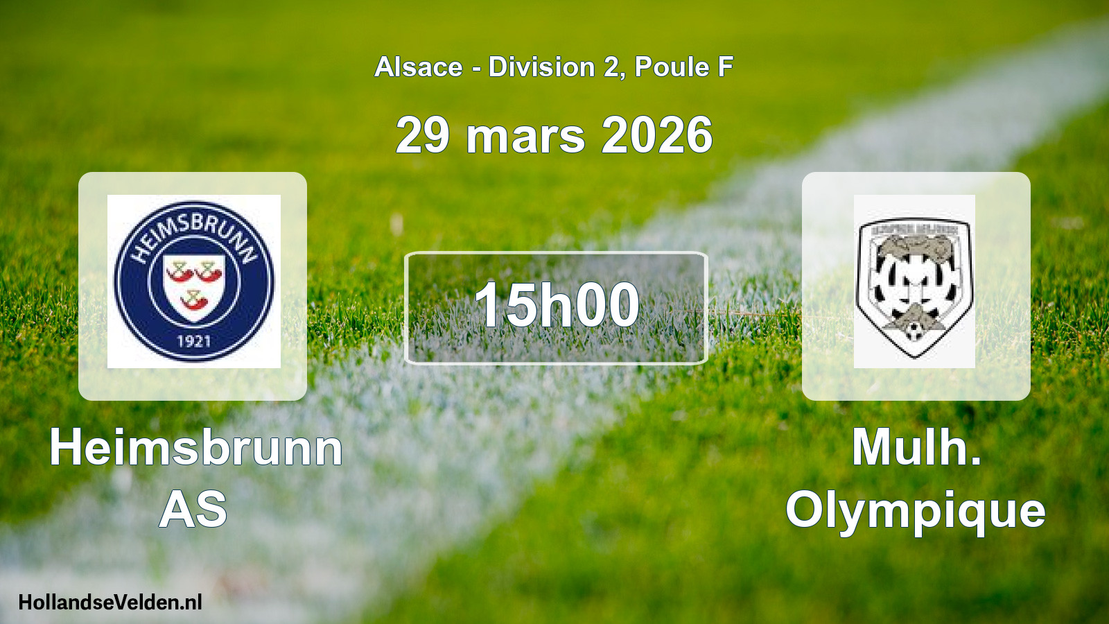 Match programmé: Heimsbrunn AS - Mulh. Olympique (29 mars 2026)