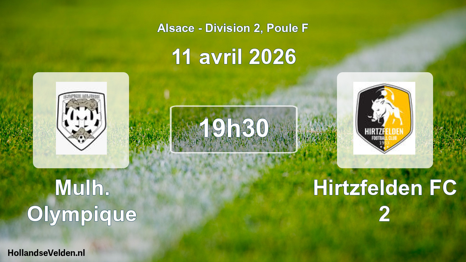 Match programmé: Mulh. Olympique - Hirtzfelden FC 2 (11 avril 2026)