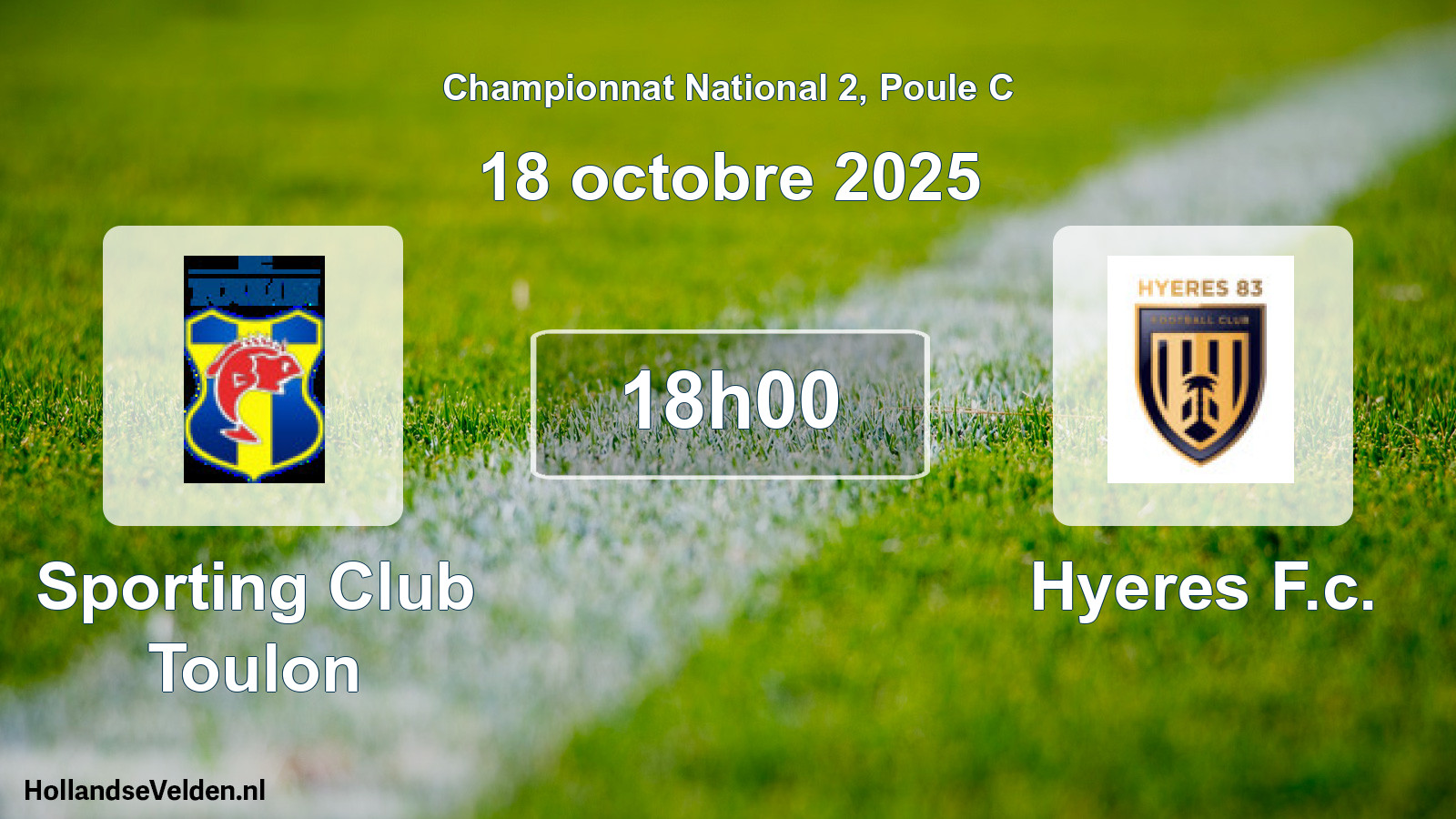 Geplande wedstrijd: Sporting Club Toulon - Hyeres F.c. (18 octobre 2025)
