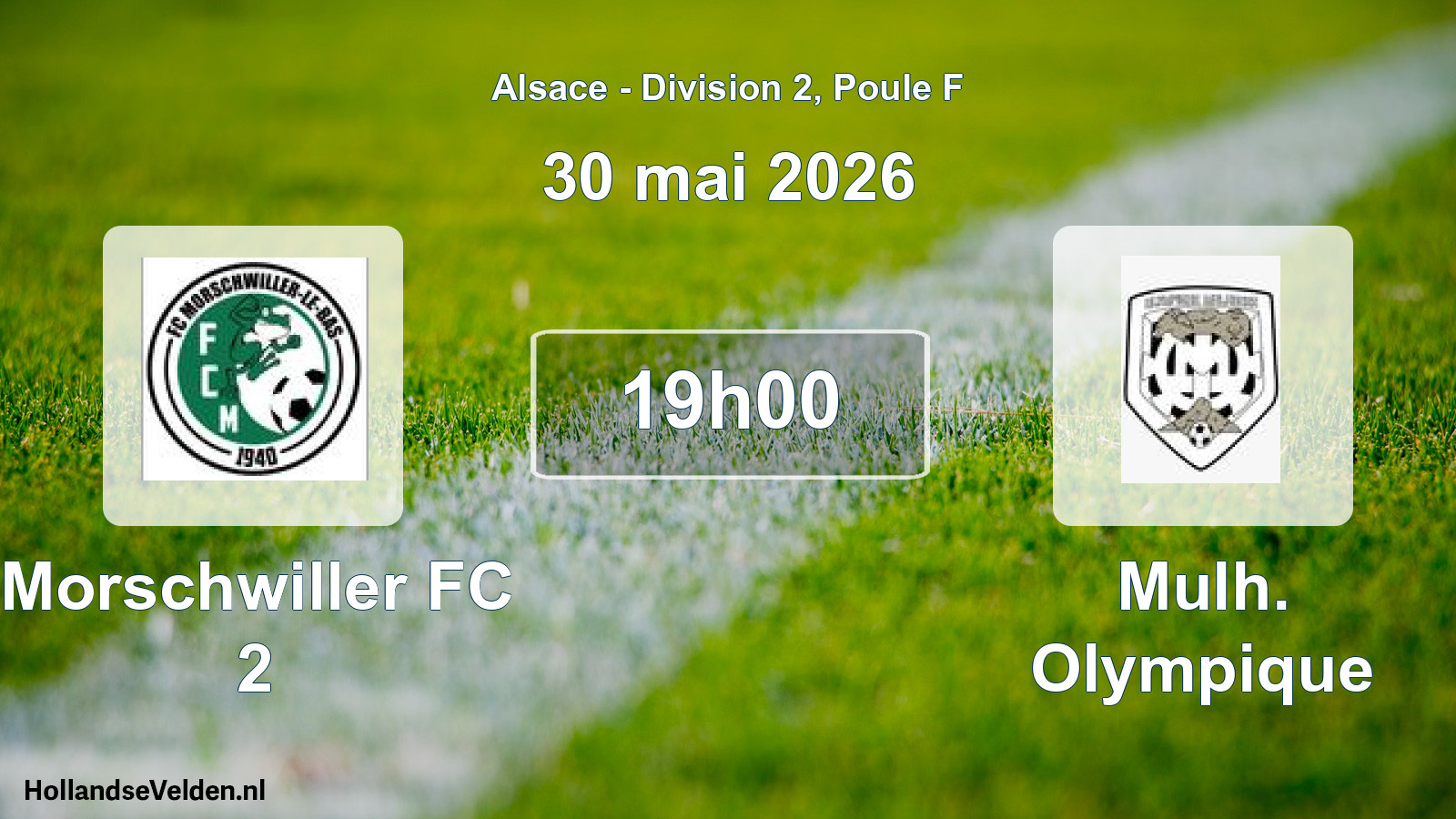 Match programmé: Morschwiller FC 2 - Mulh. Olympique (30 mai 2026)