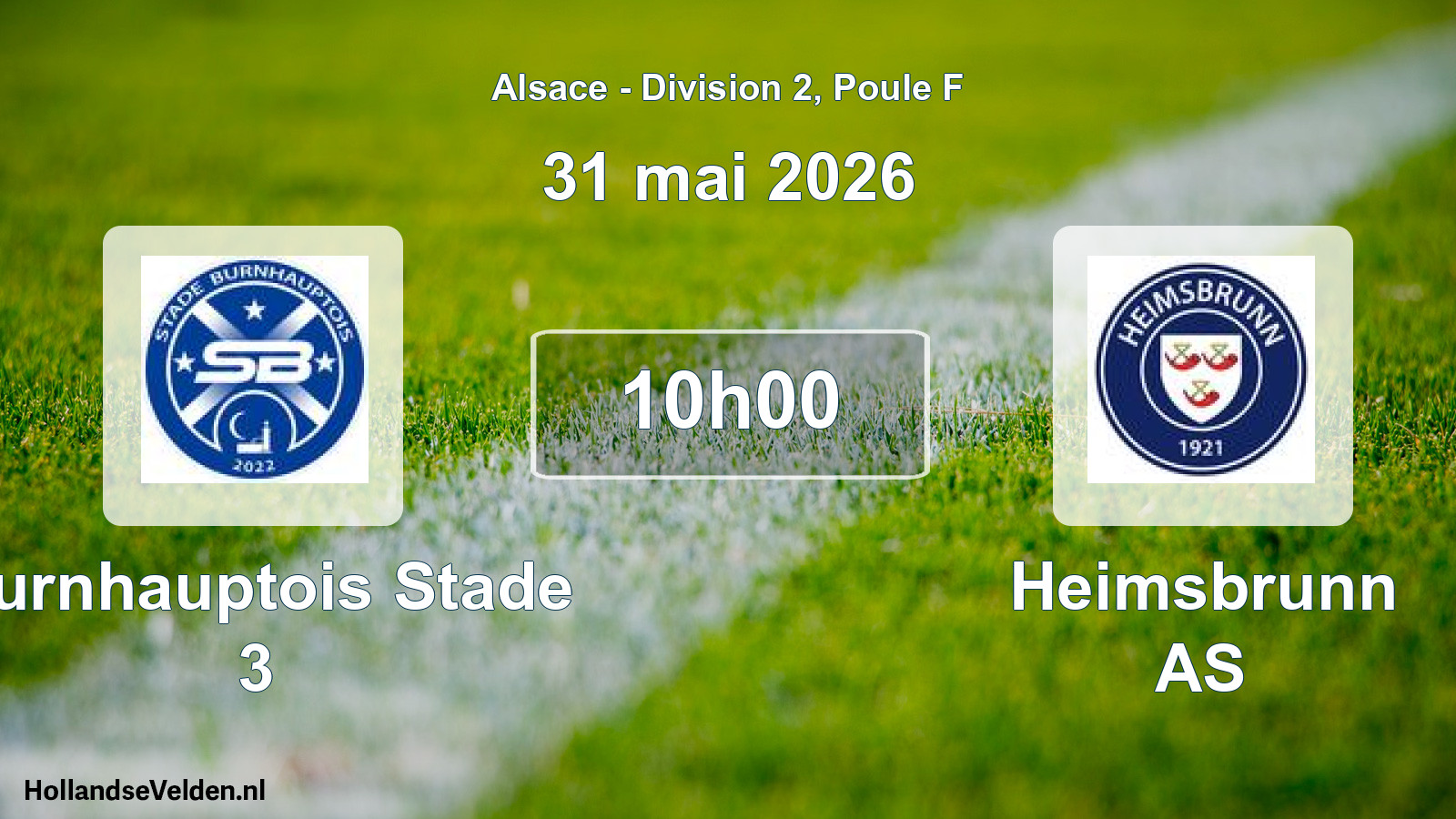 Scheduled Match: Burnhauptois Stade 3 - Heimsbrunn AS (31 May 2026)