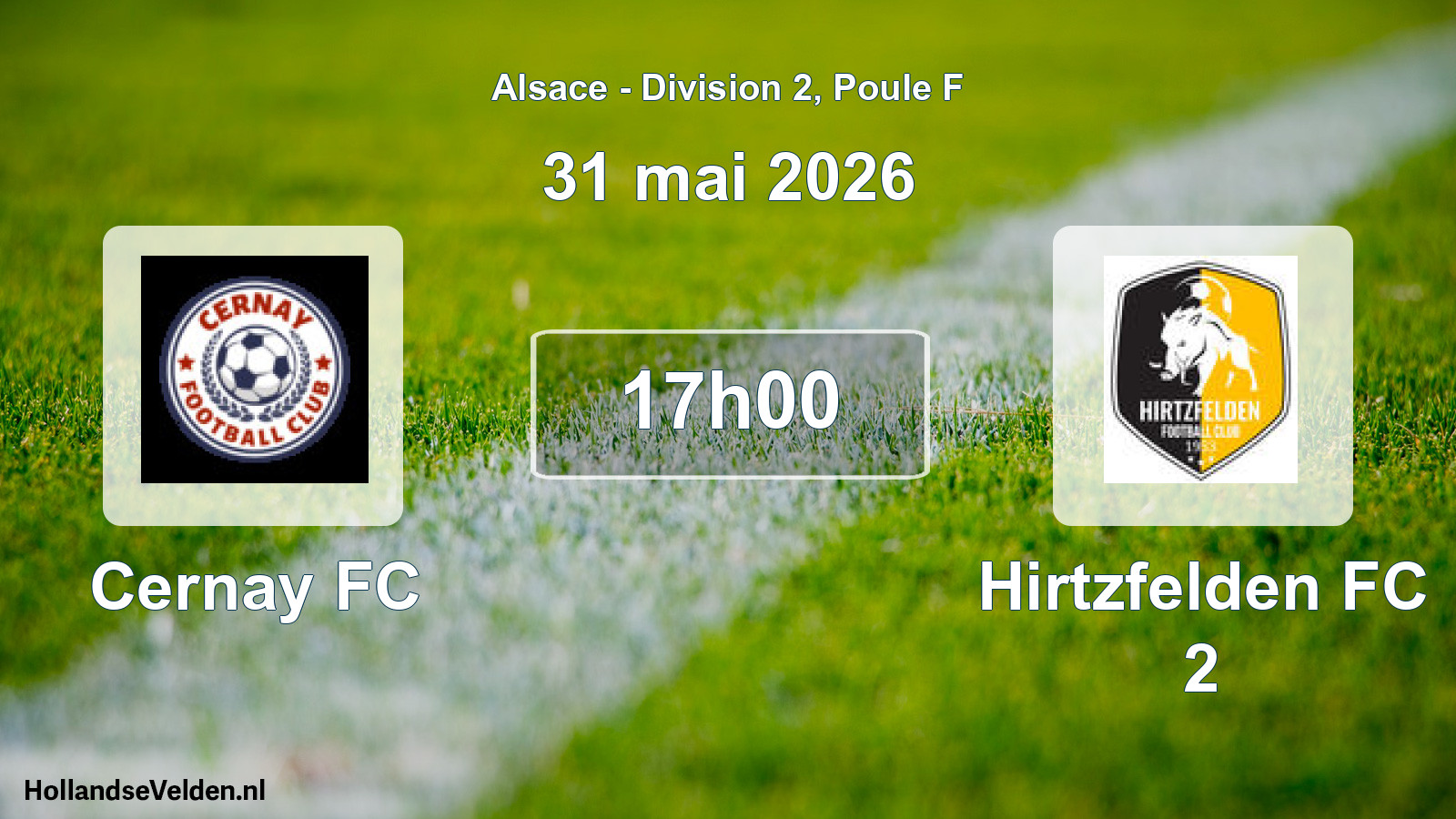 Scheduled Match: Cernay FC - Hirtzfelden FC 2 (31 May 2026)