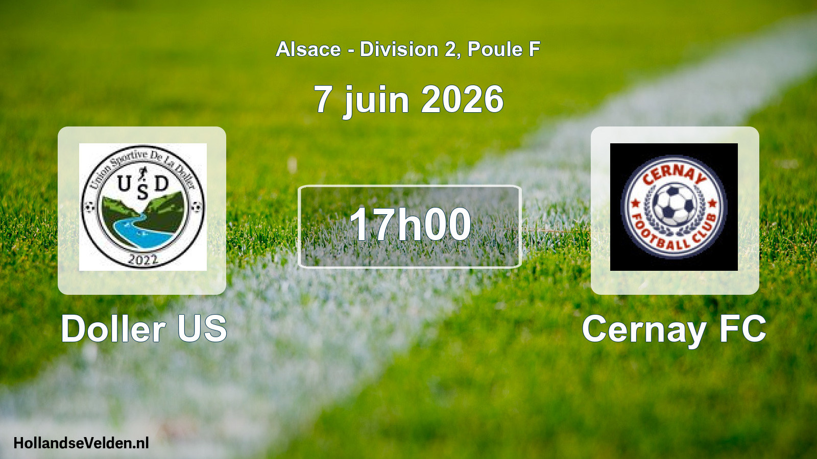 Match programmé: Doller US - Cernay FC (7 juin 2026)