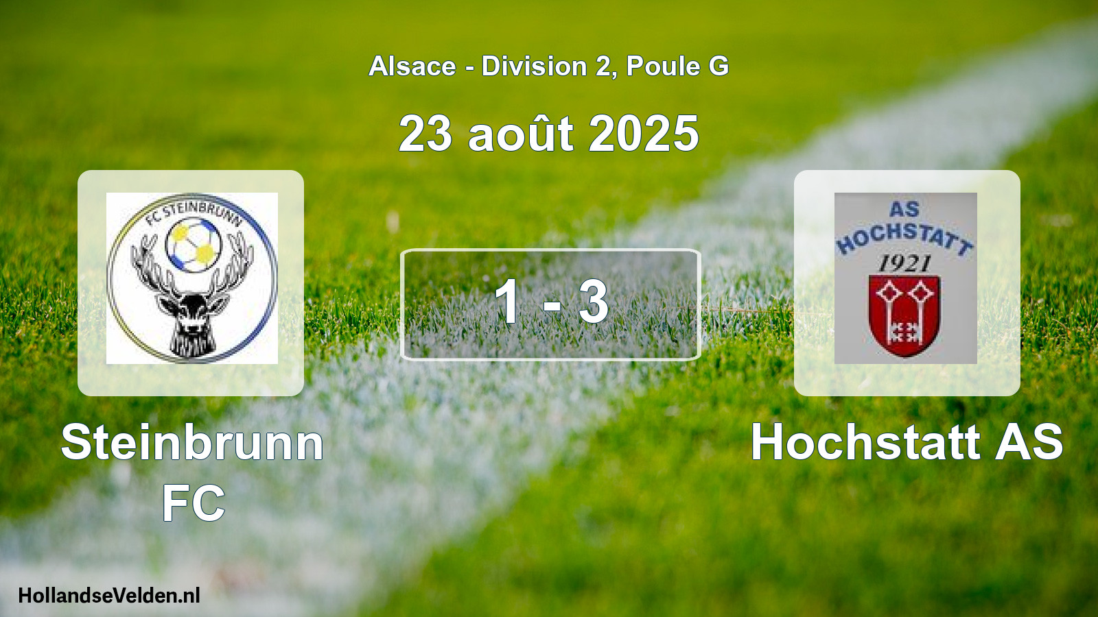 Match joué: Steinbrunn FC - Hochstatt AS 1 - 3 (23 août 2025)