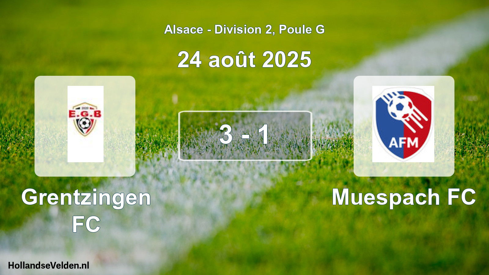 Total number of matches played: Grentzingen FC - Muespach FC 3 - 1 (24 August 2025)