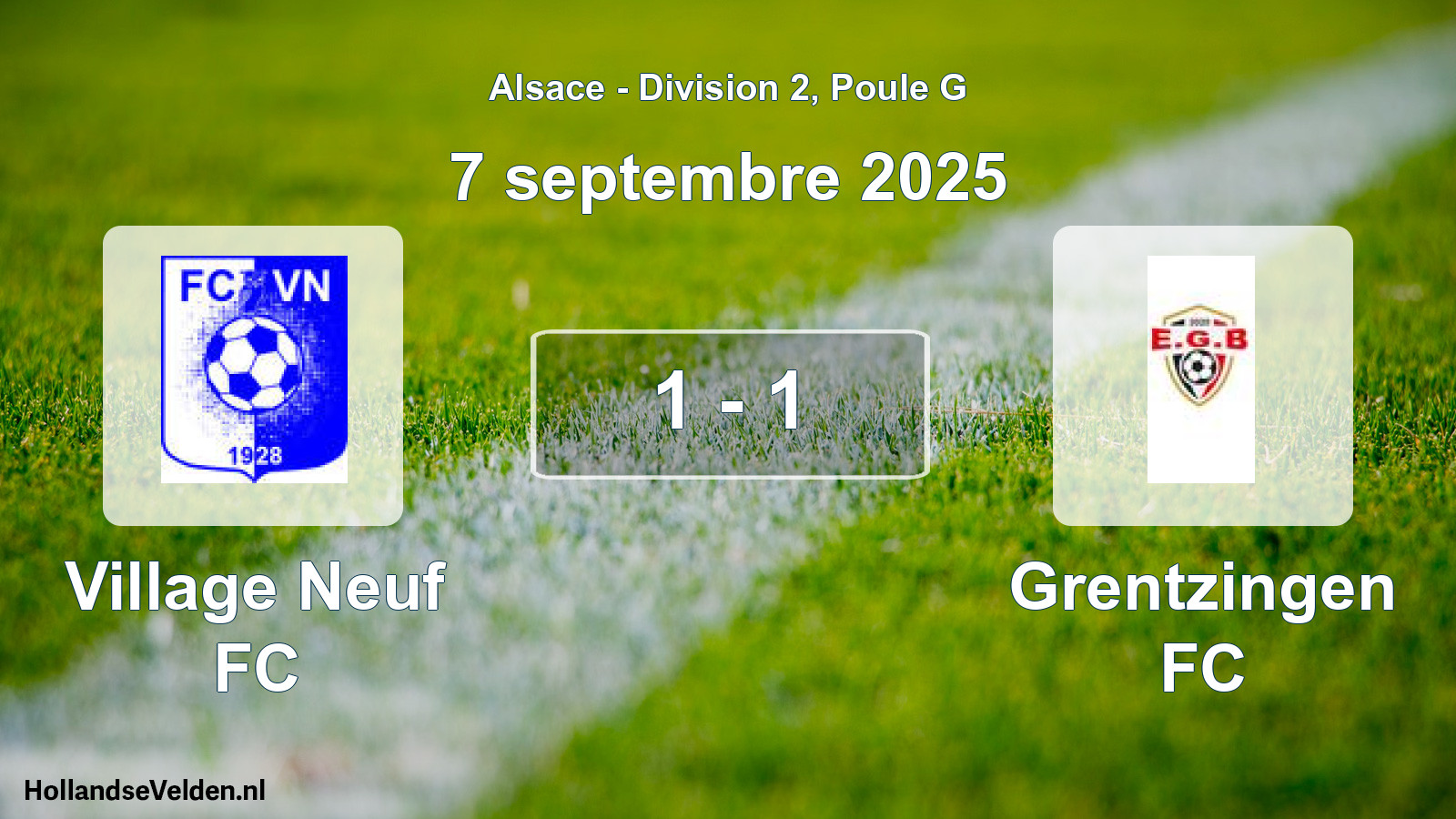 Total number of matches played: Village Neuf FC - Grentzingen FC 1 - 1 (7 September 2025)