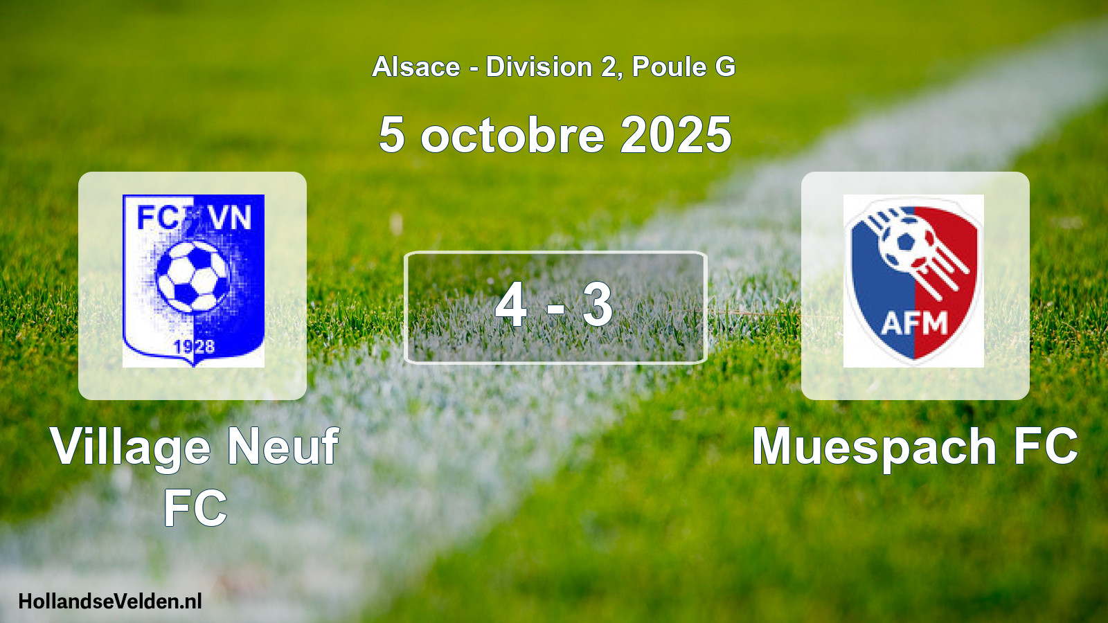Total number of matches played: Village Neuf FC - Muespach FC 4 - 3 (5 October 2025)