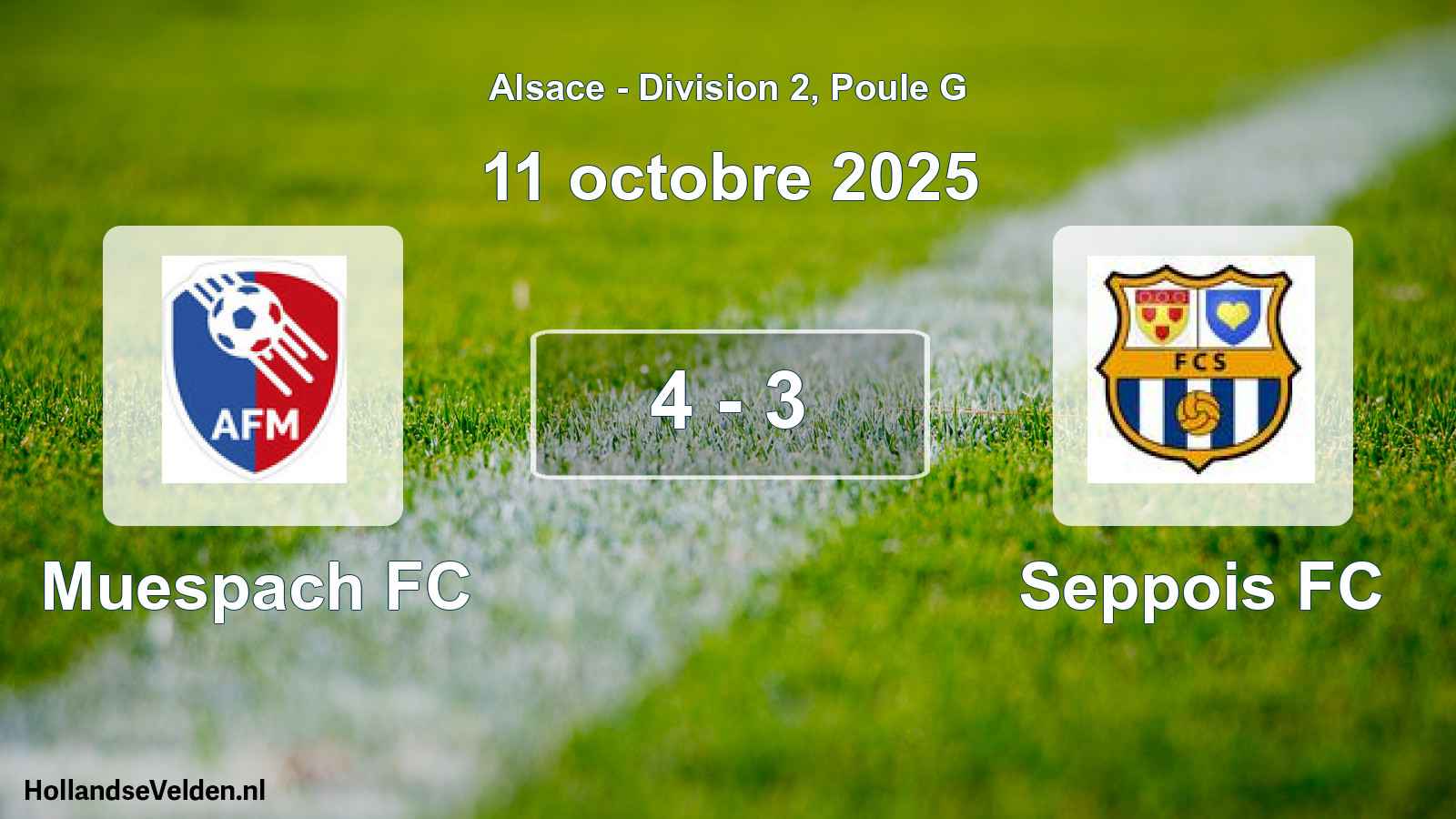 Total number of matches played: Muespach FC - Seppois FC 4 - 3 (11 October 2025)