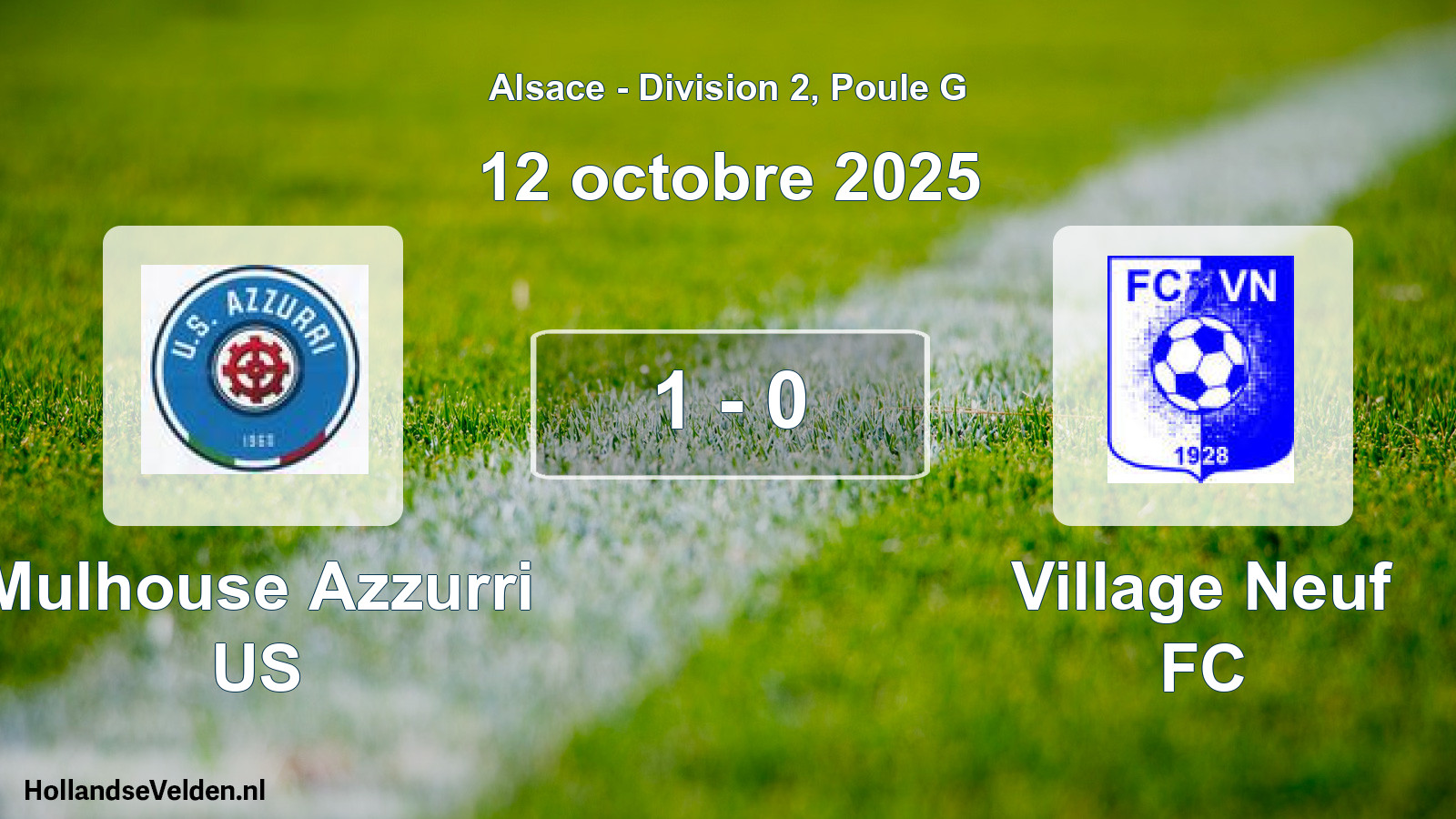 Match joué: Mulhouse Azzurri US - Village Neuf FC 1 - 0 (12 octobre 2025)