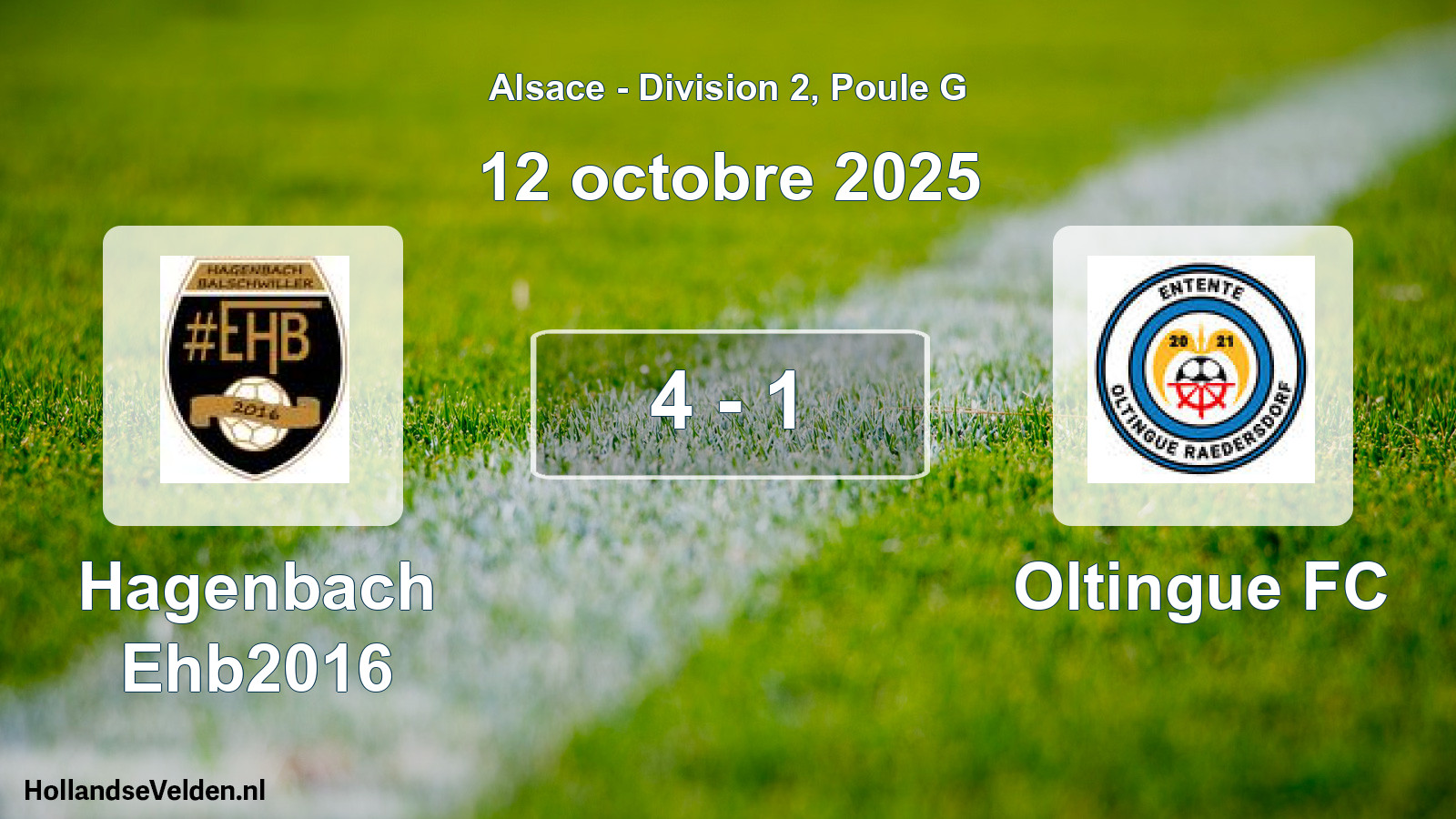 Match joué: Hagenbach Ehb2016 - Oltingue FC 4 - 1 (12 octobre 2025)