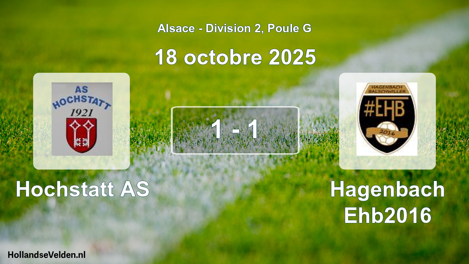 Match joué: Hochstatt AS - Hagenbach Ehb2016 1 - 1 (18 octobre 2025)