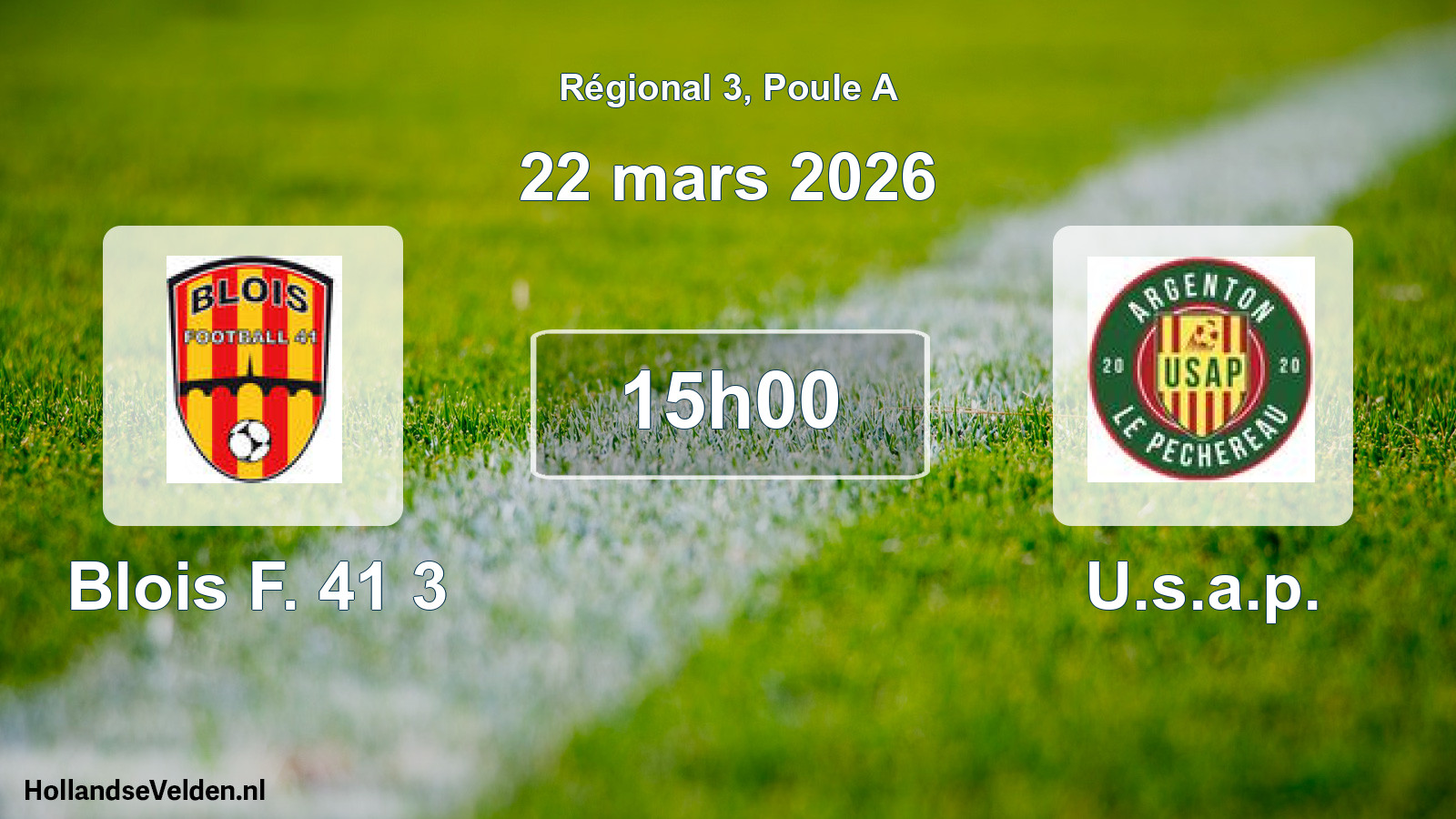 Scheduled Match: Blois F. 41 3 - U.s.a.p. (22 March 2026)