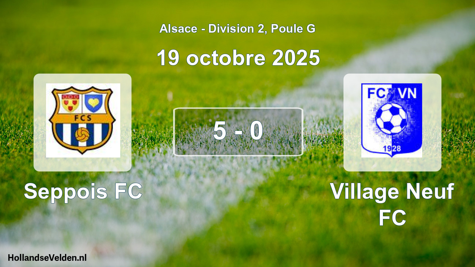 Match joué: Seppois FC - Village Neuf FC 5 - 0 (19 octobre 2025)