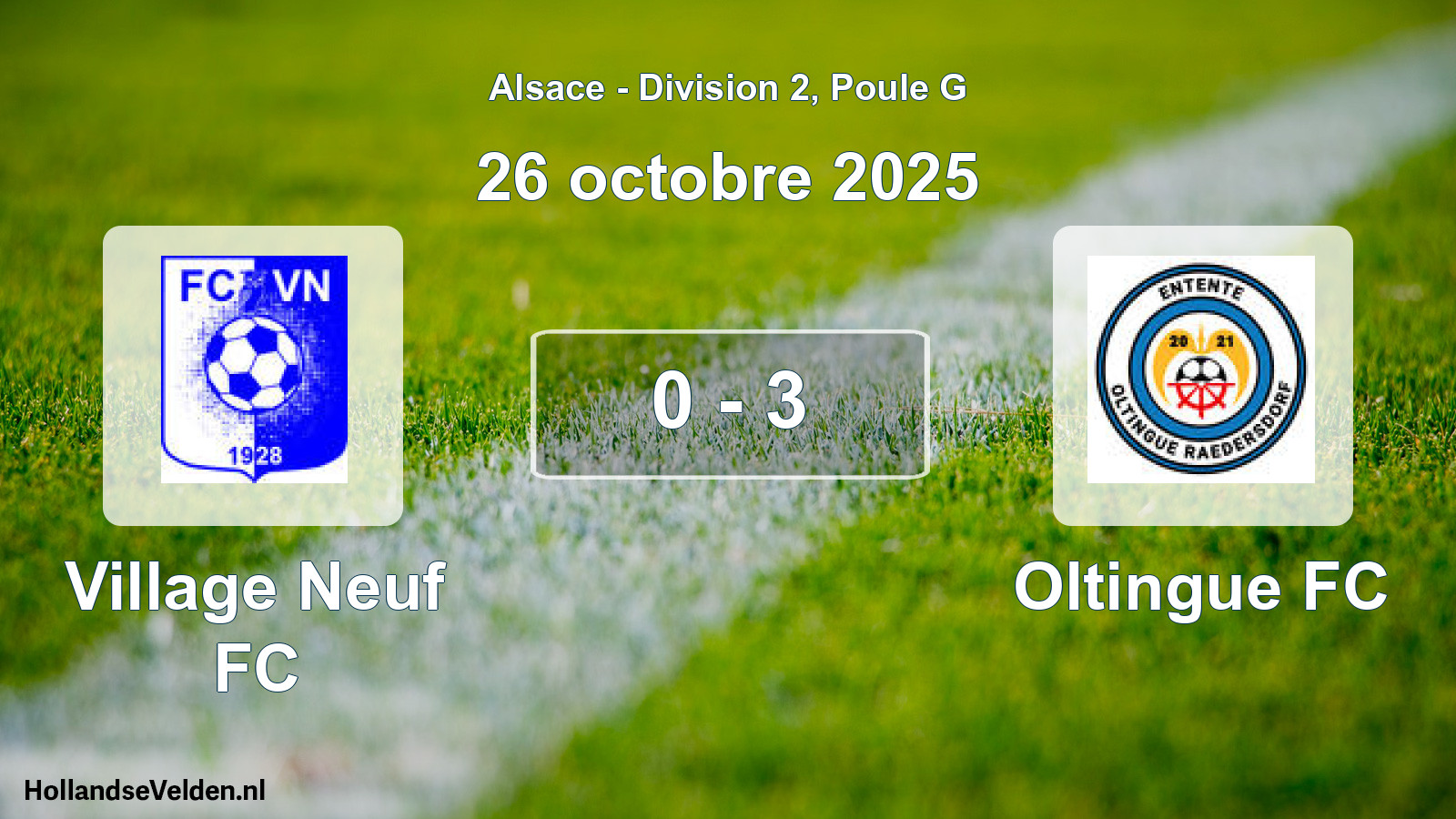 Match joué: Village Neuf FC - Oltingue FC 0 - 3 (26 octobre 2025)