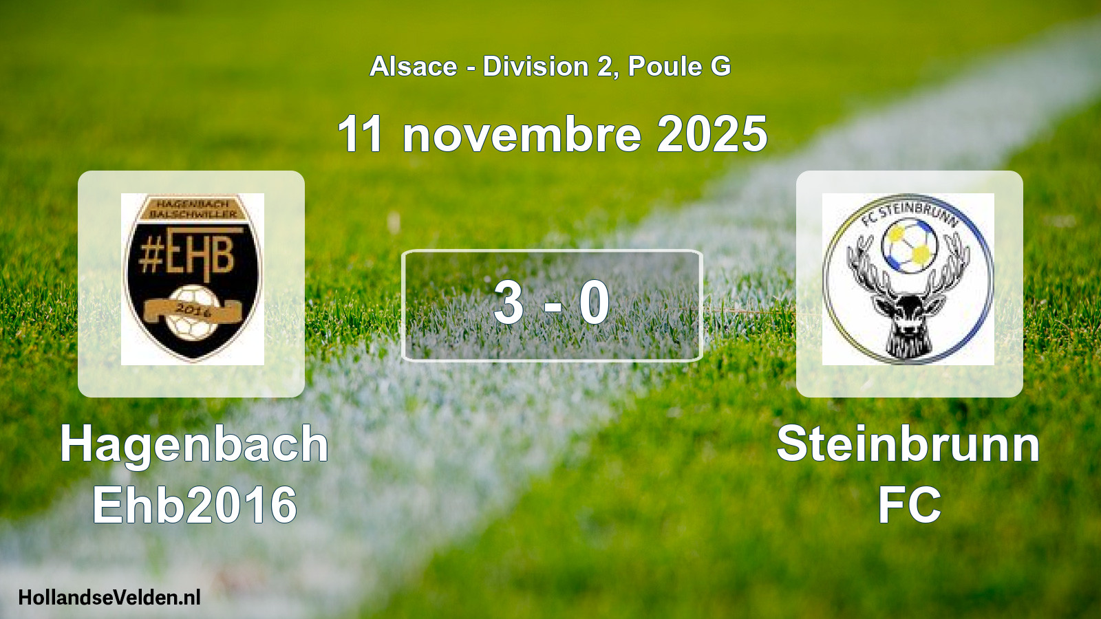 Total number of matches played: Hagenbach Ehb2016 - Steinbrunn FC 3 - 0 (11 November 2025)