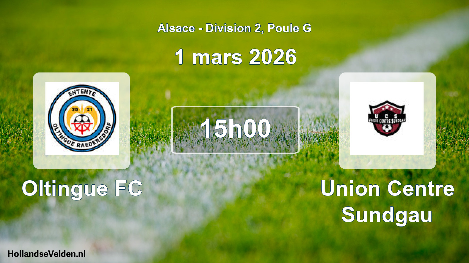 Match programmé: Oltingue FC - Union Centre Sundgau (1 mars 2026)