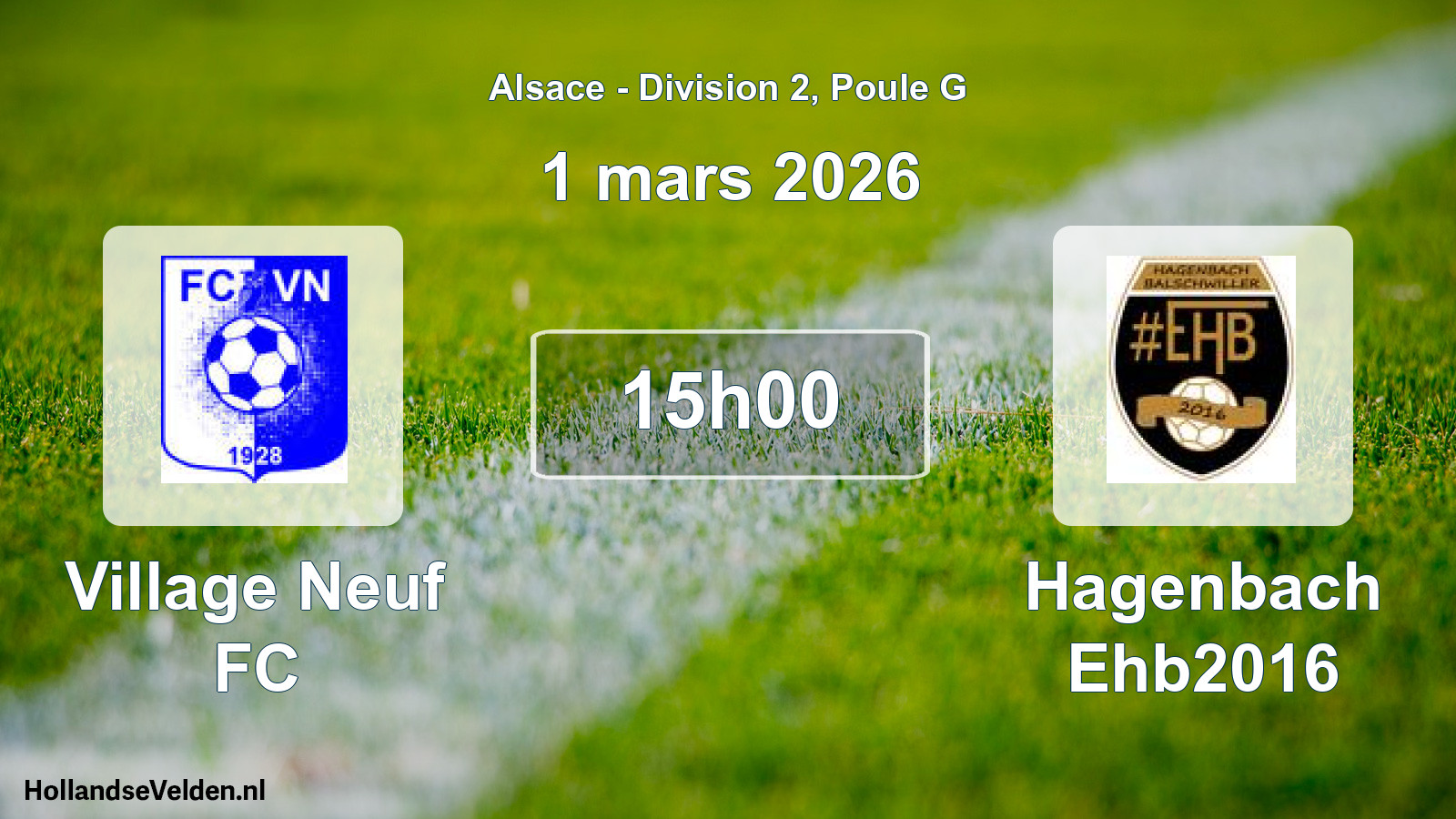 Match programmé: Village Neuf FC - Hagenbach Ehb2016 (1 mars 2026)
