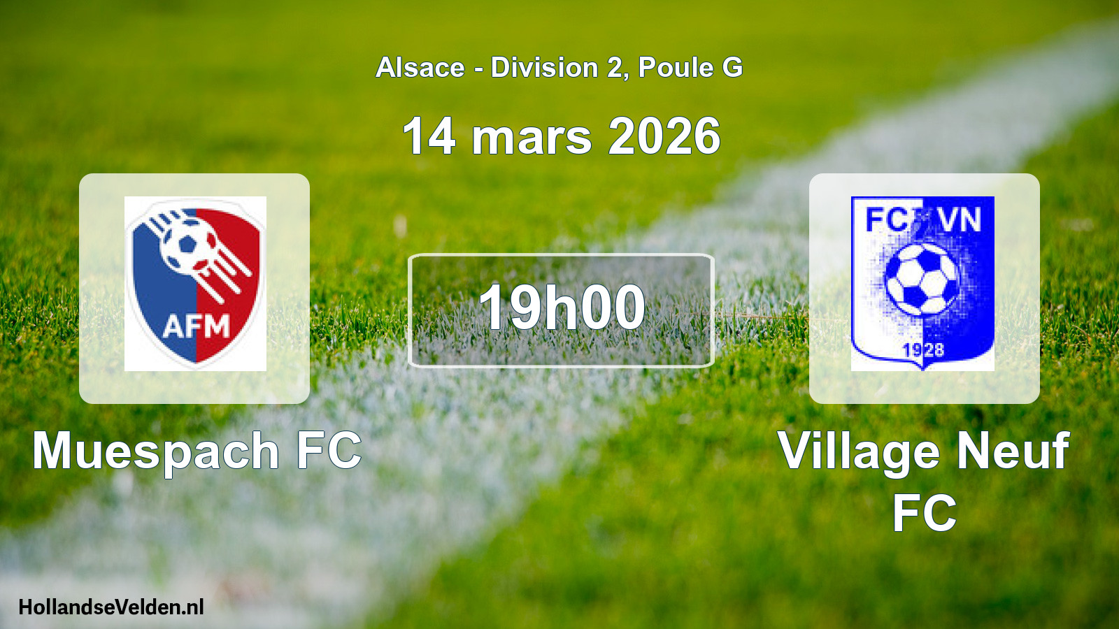 Match programmé: Muespach FC - Village Neuf FC (14 mars 2026)