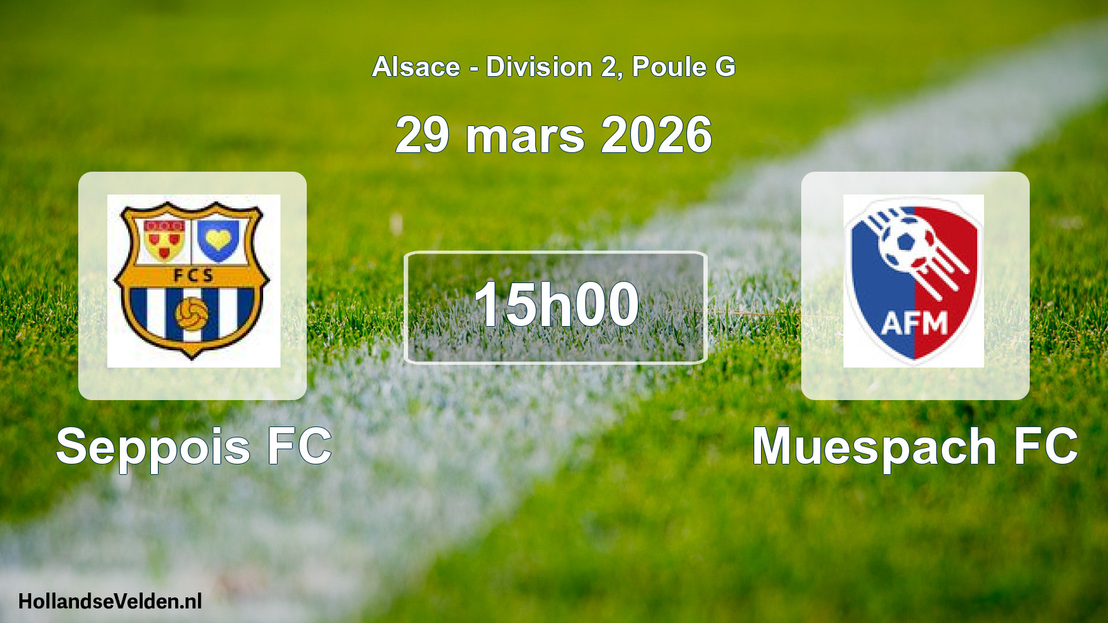 Match programmé: Seppois FC - Muespach FC (29 mars 2026)