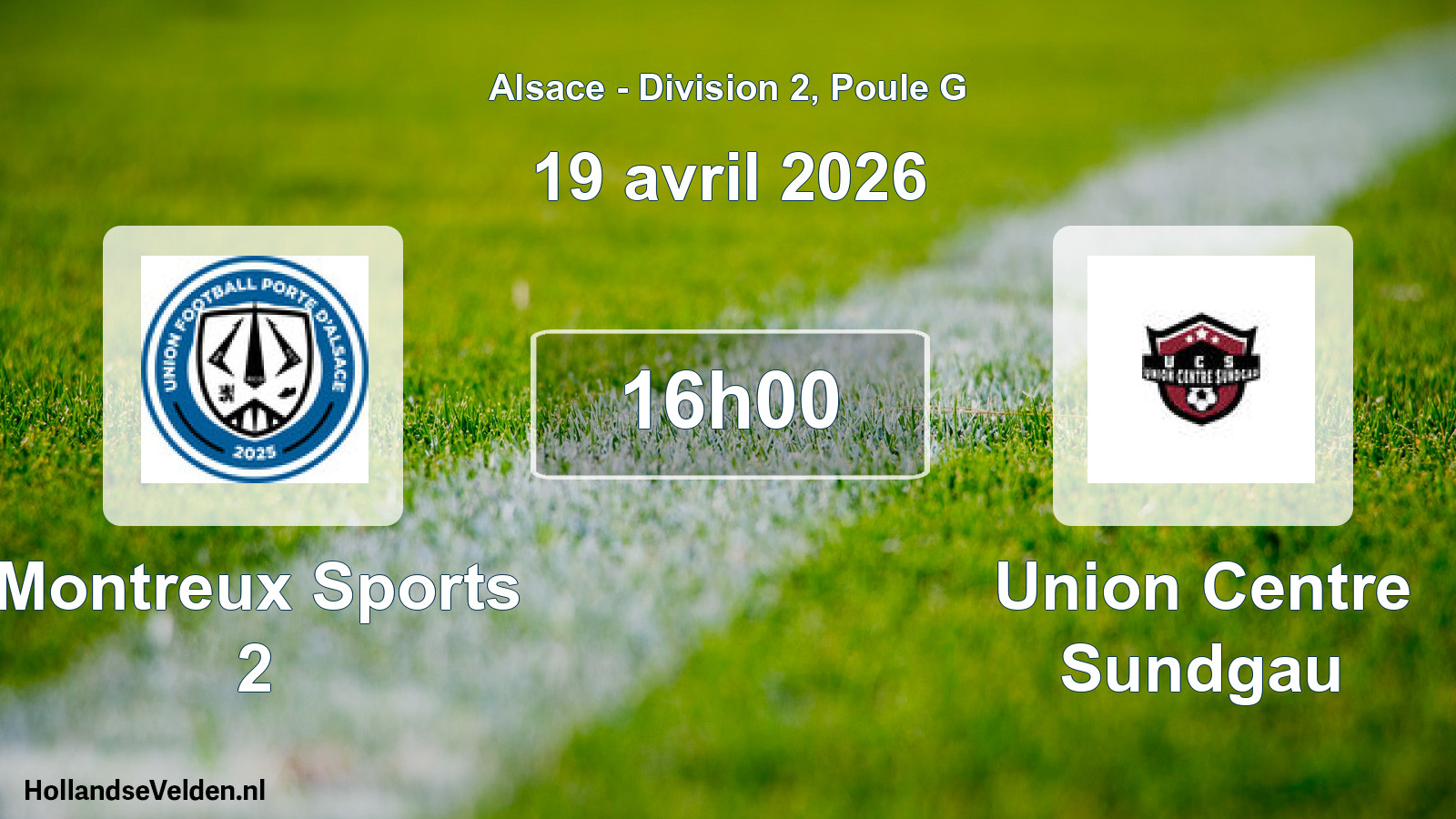 Match programmé: Montreux Sports 2 - Union Centre Sundgau (19 avril 2026)