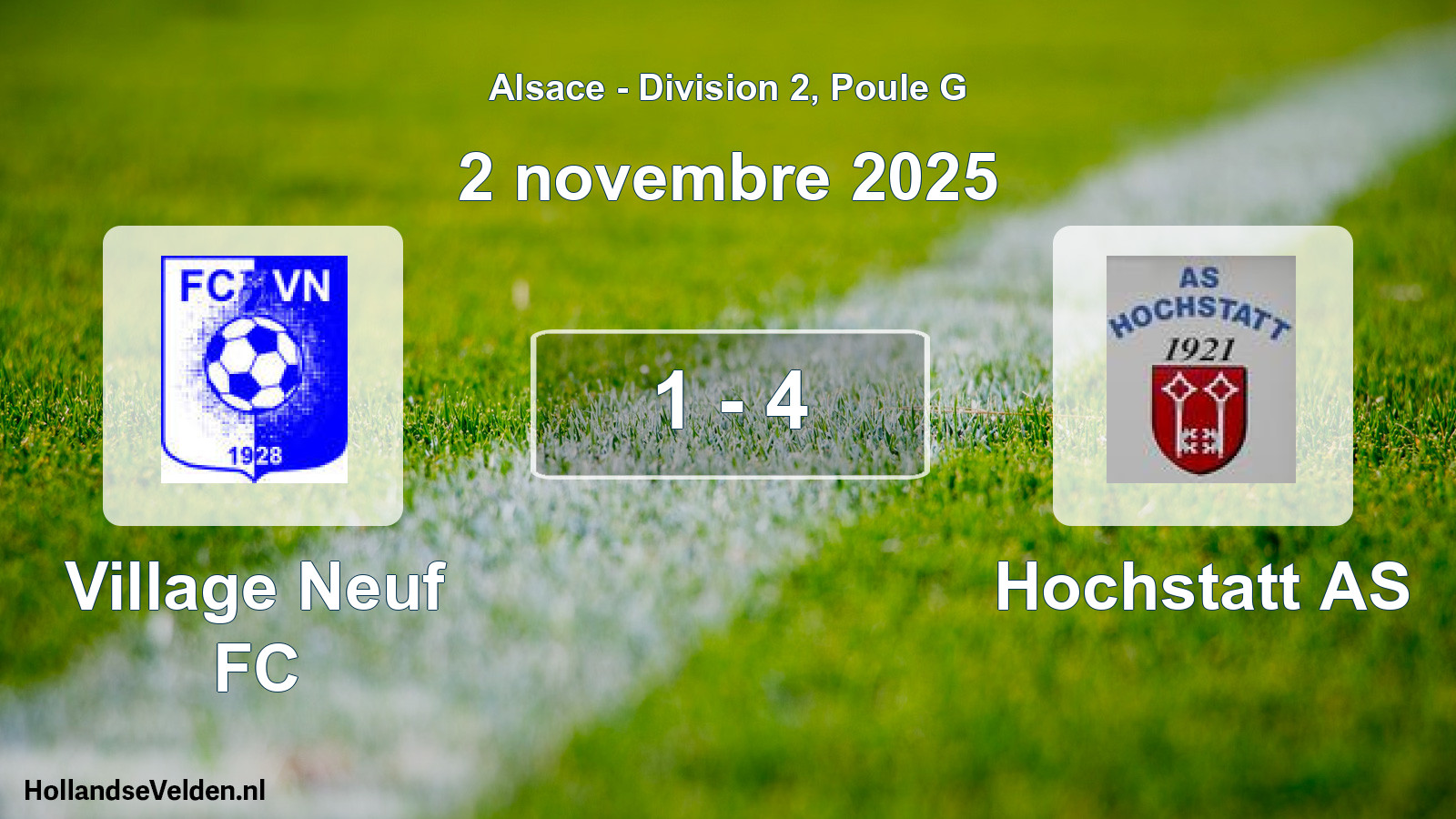 Match joué: Village Neuf FC - Hochstatt AS 1 - 4 (2 novembre 2025)