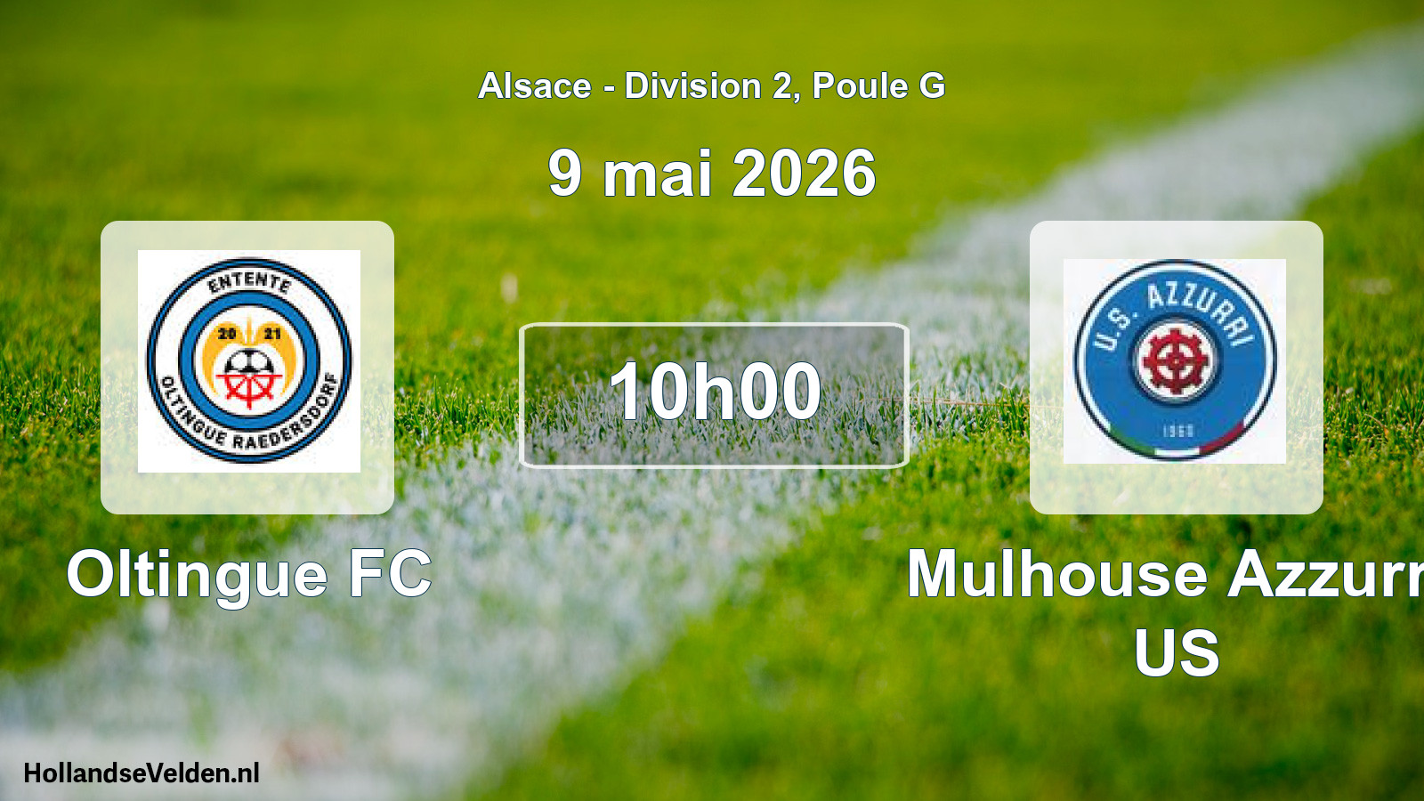 Match programmé: Oltingue FC - Mulhouse Azzurri US (9 mai 2026)