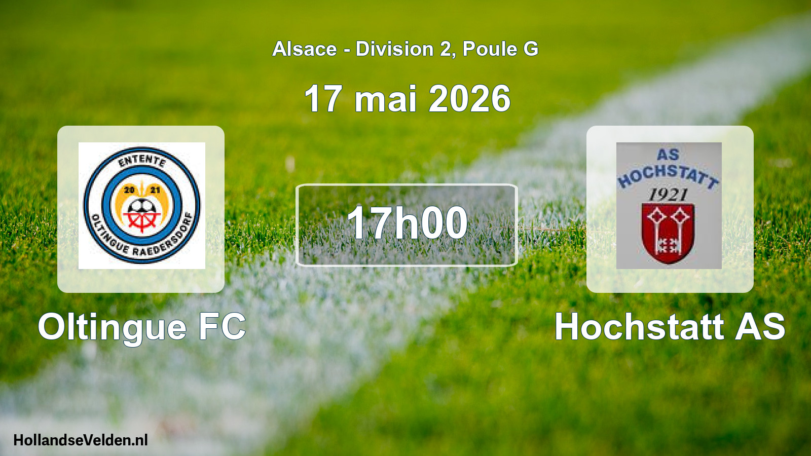 Match programmé: Oltingue FC - Hochstatt AS (17 mai 2026)