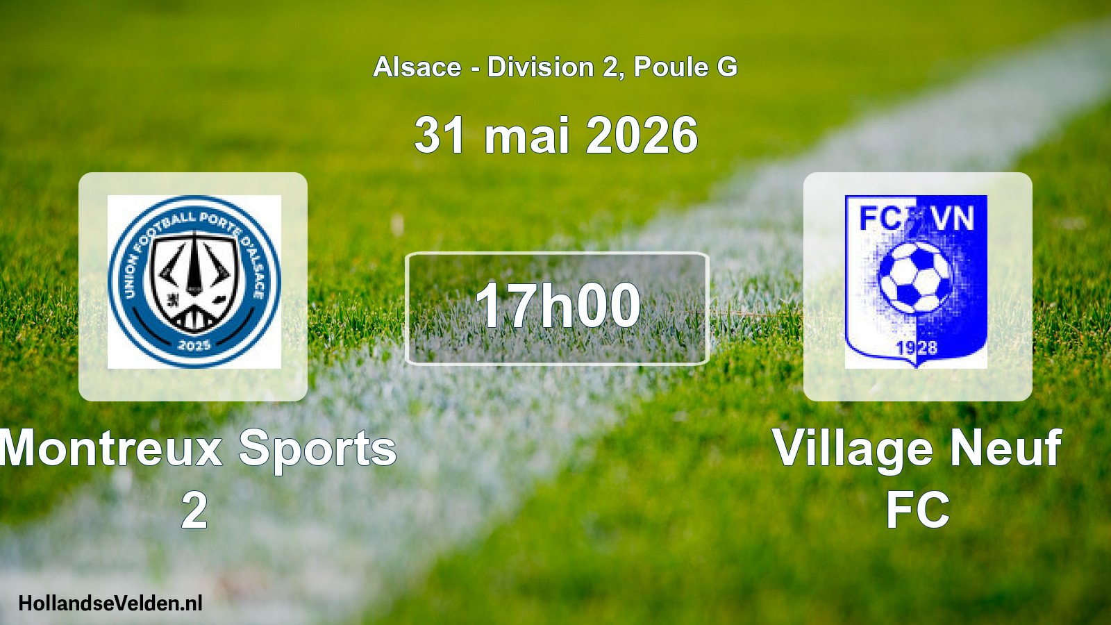 Match programmé: Montreux Sports 2 - Village Neuf FC (31 mai 2026)