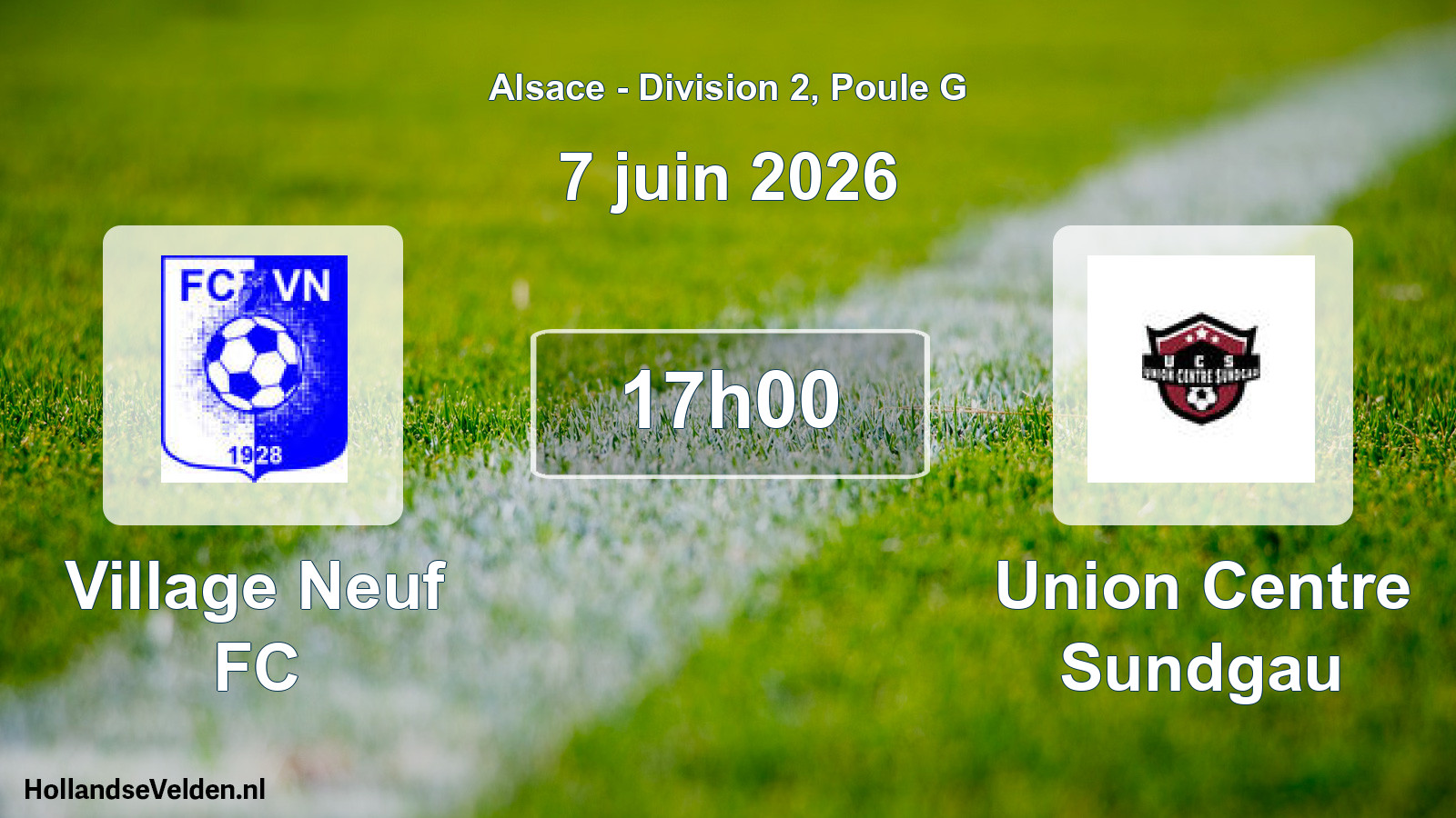 Match programmé: Village Neuf FC - Union Centre Sundgau (7 juin 2026)