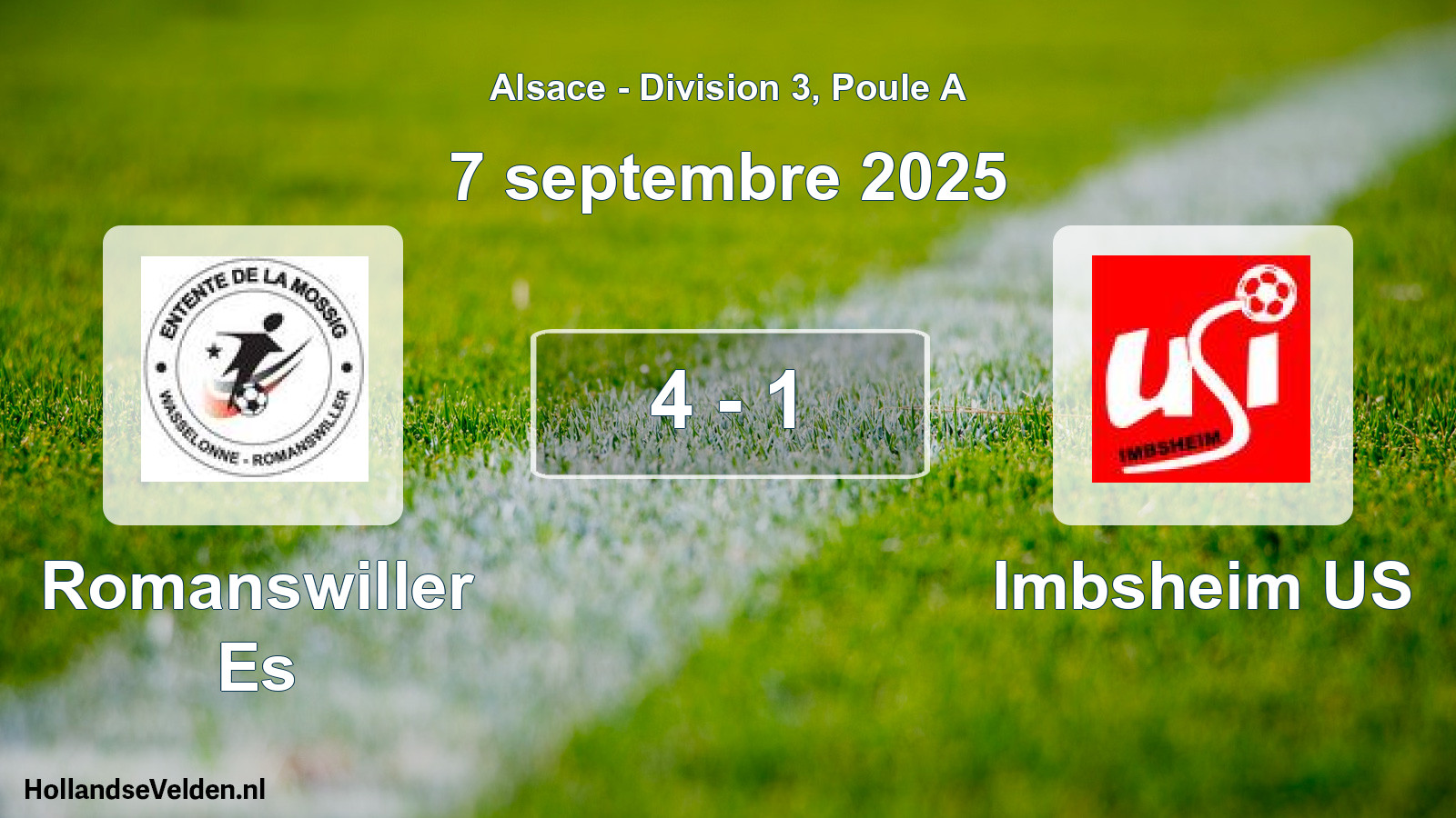 Match joué: Romanswiller Es - Imbsheim US 4 - 1 (7 septembre 2025)
