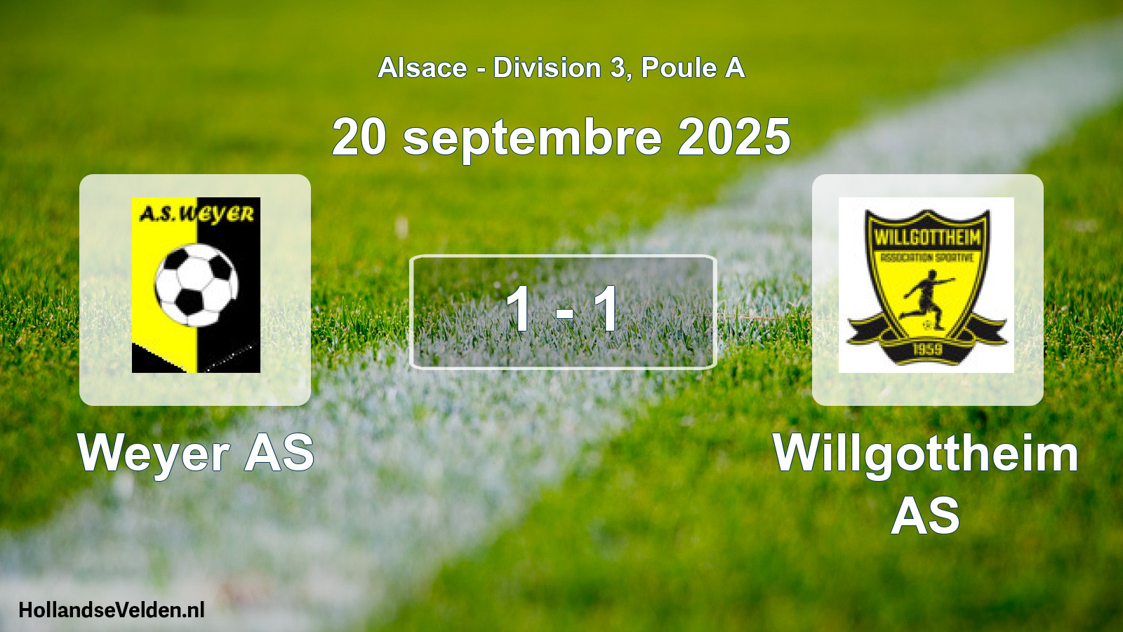 Total number of matches played: Weyer AS - Willgottheim AS 1 - 1 (20 September 2025)