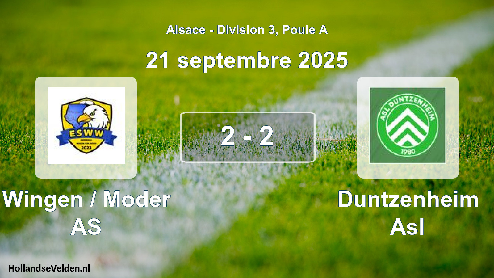 Gespeelde wedstrijd: Wingen / Moder AS - Duntzenheim Asl 2 - 2 (21 september 2025)