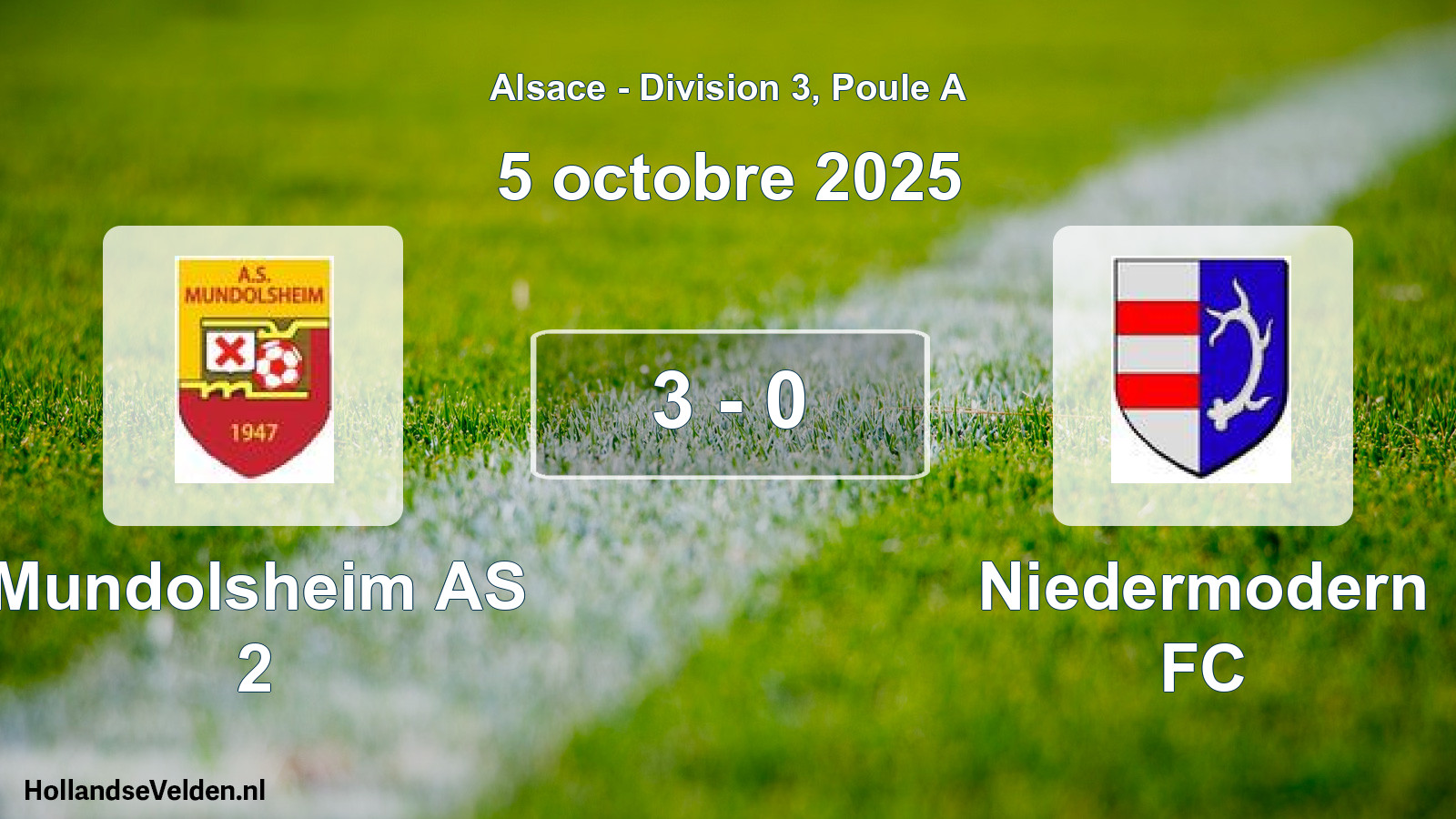 Match joué: Mundolsheim AS 2 - Niedermodern FC 3 - 0 (5 octobre 2025)