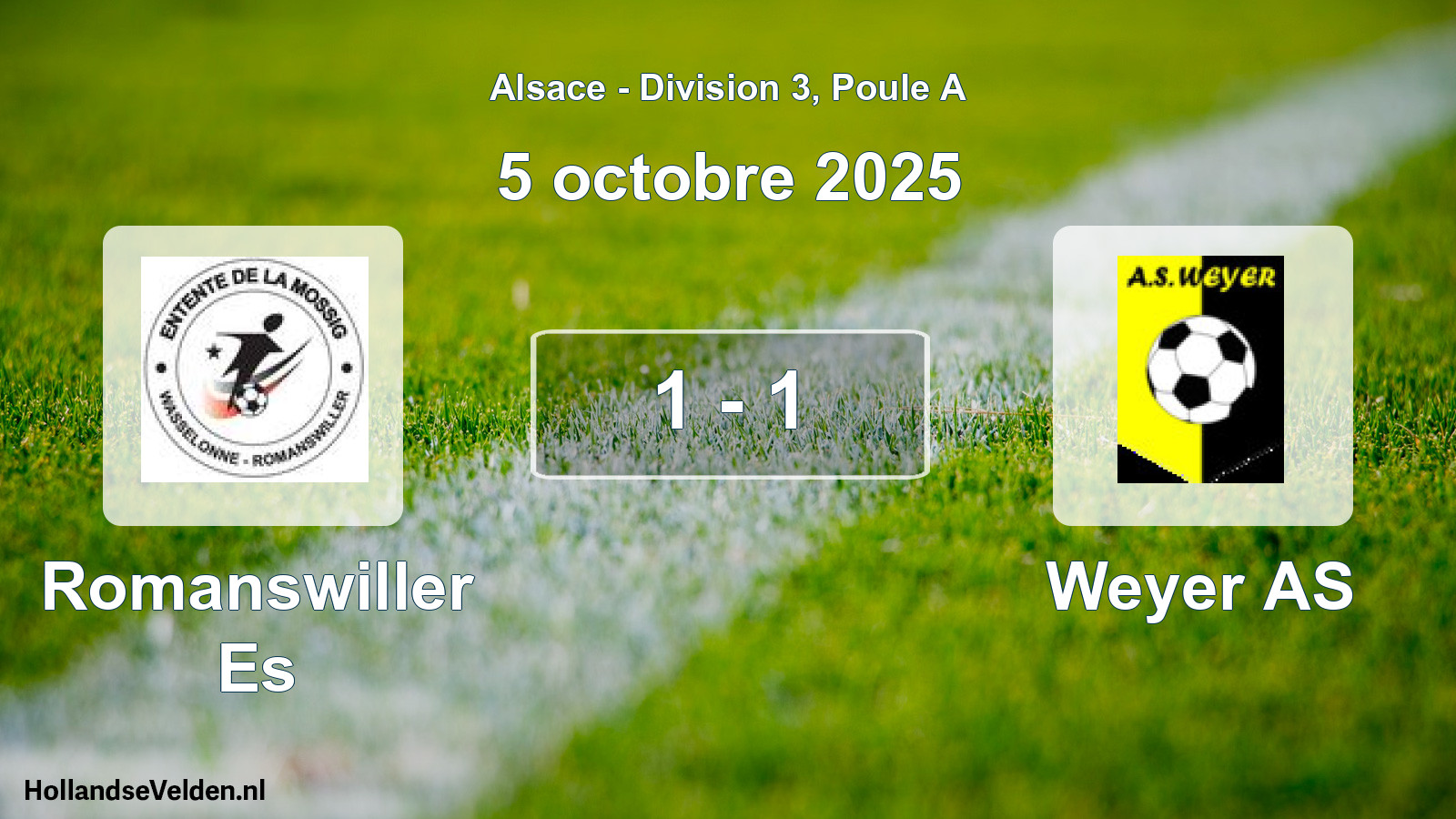 Gespeelde wedstrijd: Romanswiller Es - Weyer AS 1 - 1 (5 oktober 2025)