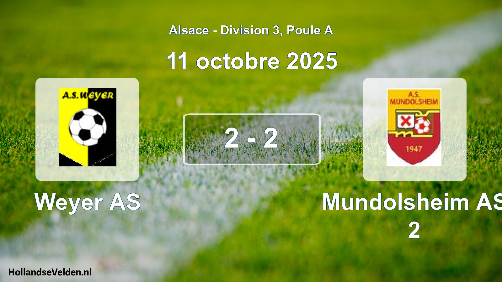 Match joué: Weyer AS - Mundolsheim AS 2 2 - 2 (11 octobre 2025)