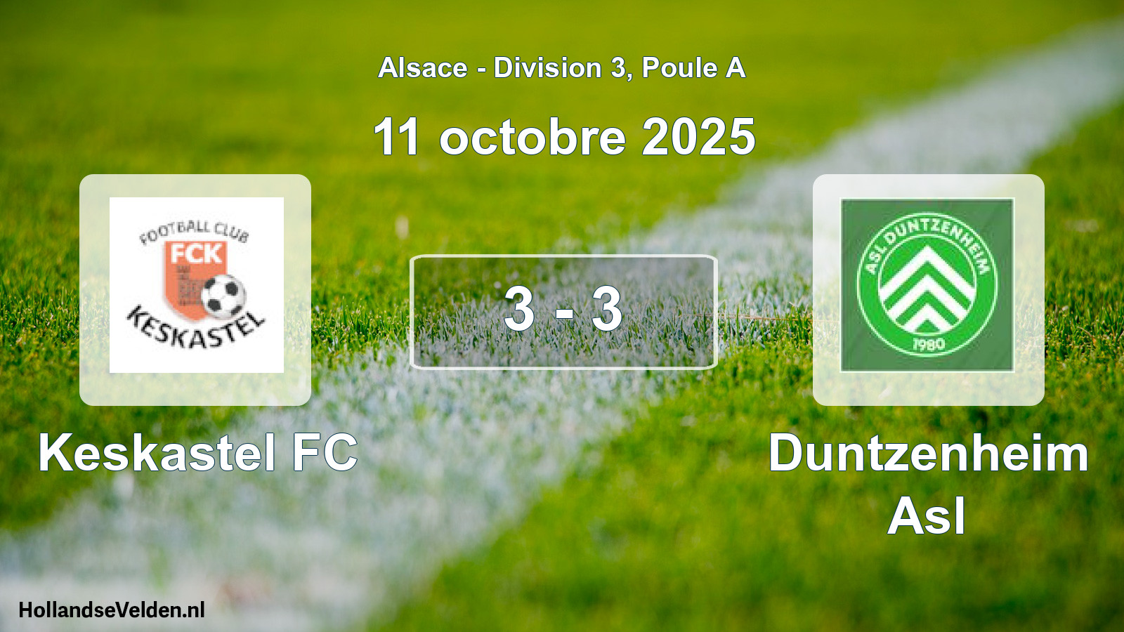 Match joué: Keskastel FC - Duntzenheim Asl 3 - 3 (11 octobre 2025)
