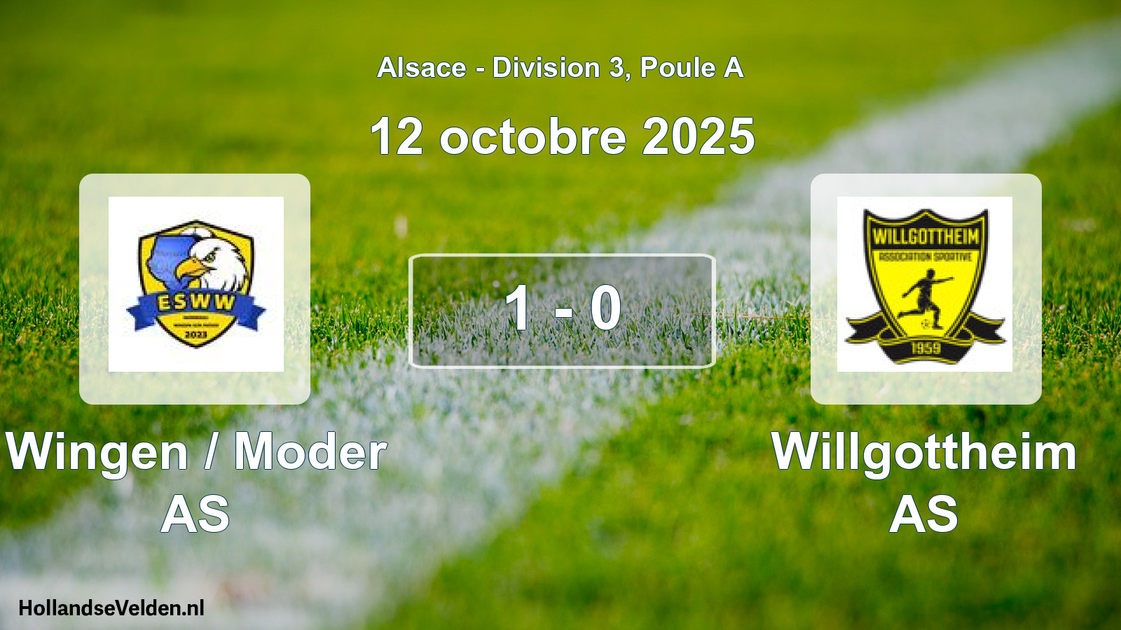 Match joué: Wingen / Moder AS - Willgottheim AS 1 - 0 (12 octobre 2025)