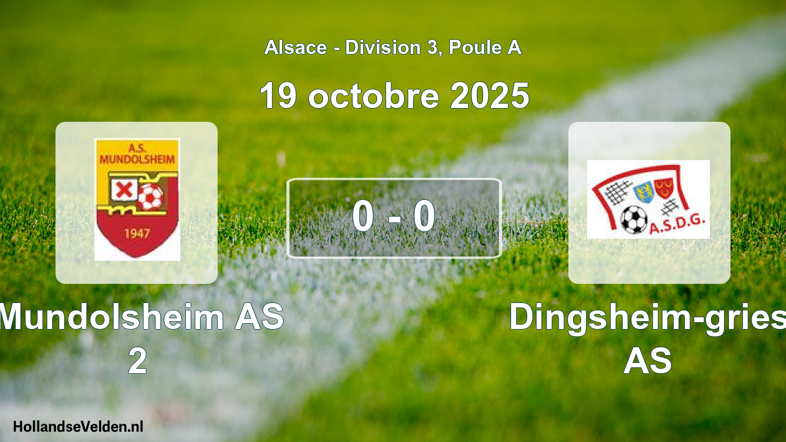 Match joué: Mundolsheim AS 2 - Dingsheim-gries AS 0 - 0 (19 octobre 2025)