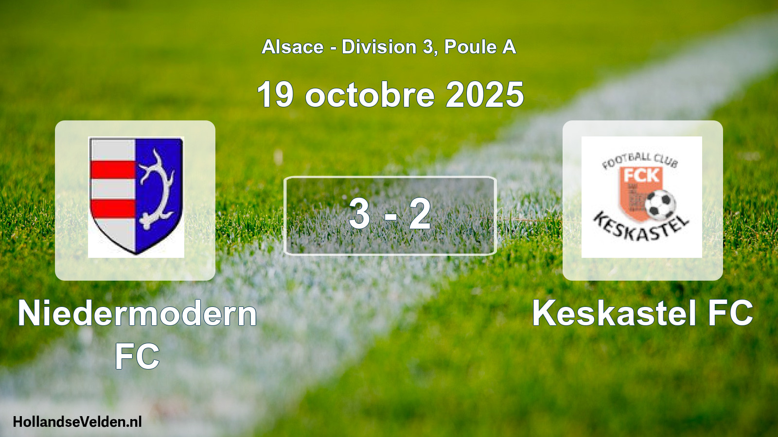Gespeelde wedstrijd: Niedermodern FC - Keskastel FC 3 - 2 (19 oktober 2025)