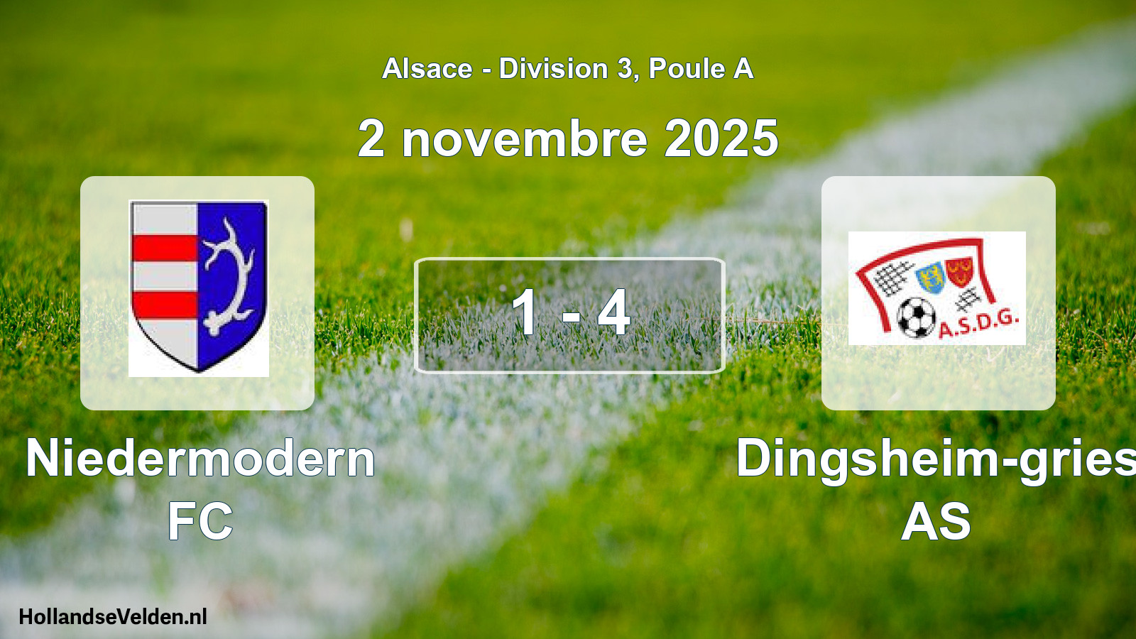 Total number of matches played: Niedermodern FC - Dingsheim-gries AS 1 - 4 (2 November 2025)