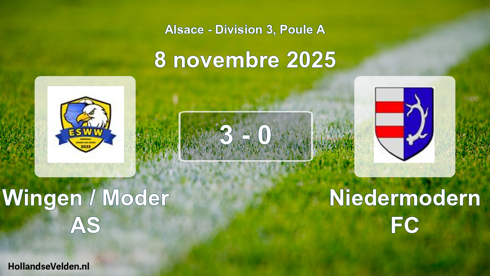Match joué: Wingen / Moder AS - Niedermodern FC 3 - 0 (8 novembre 2025)