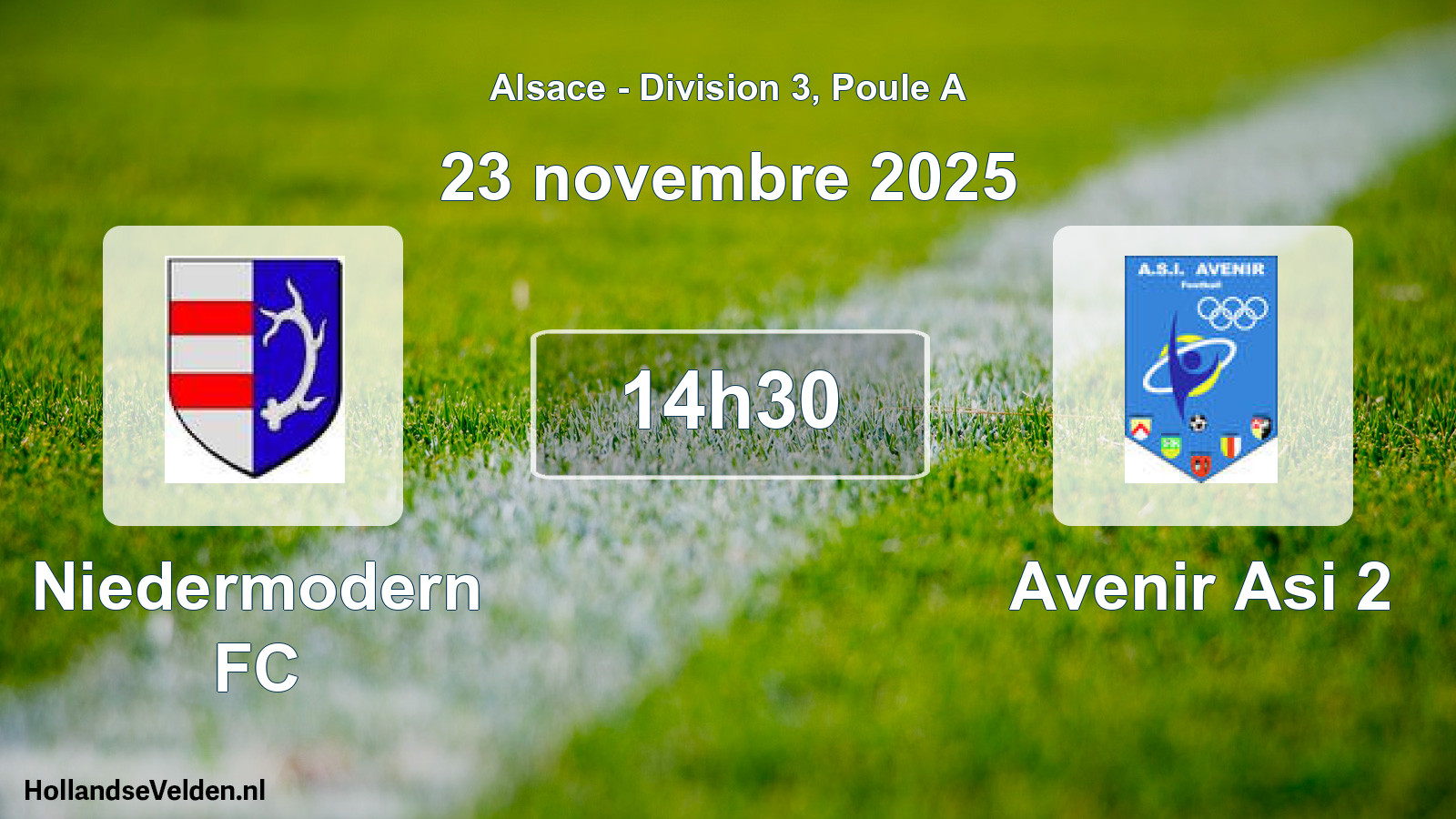 Match programmé: Niedermodern FC - Avenir Asi 2 (23 novembre 2025)